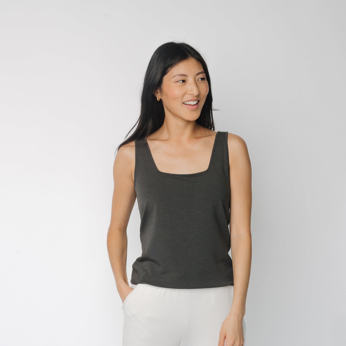 Women's Brushed Bamboo Square Neck Tank - Wholesale
