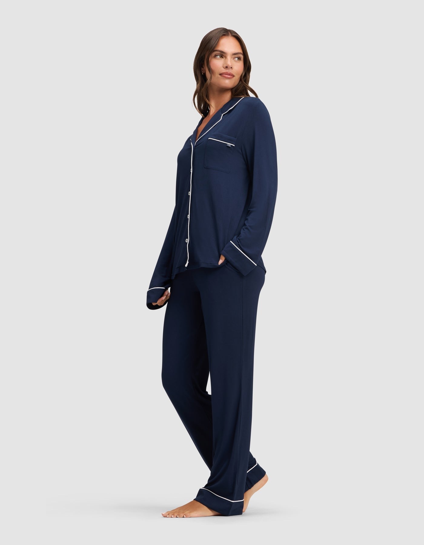 Women's Bamboo Stretch-Knit Long Sleeve Pajama Top TALL