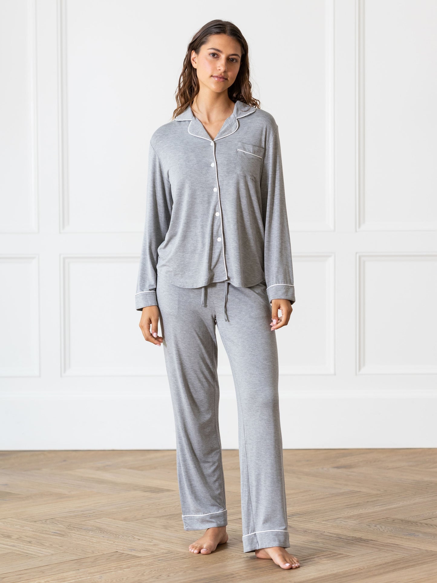 Women's Bamboo Stretch-Knit Long Sleeve Pajama Top TALL - Wholesale