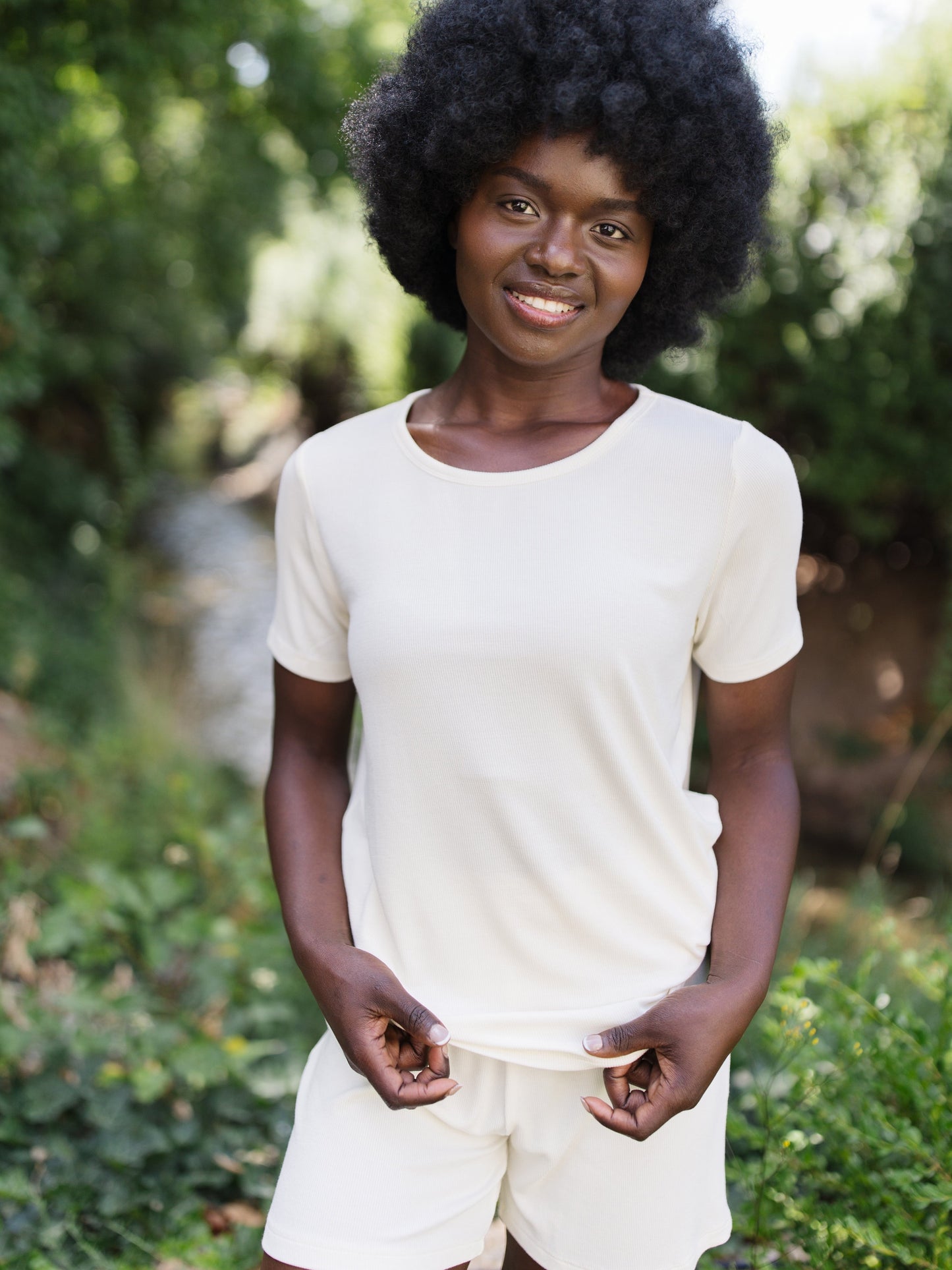 Women's Bamboo Rib-Knit Short Sleeve Lounge Top - Wholesale