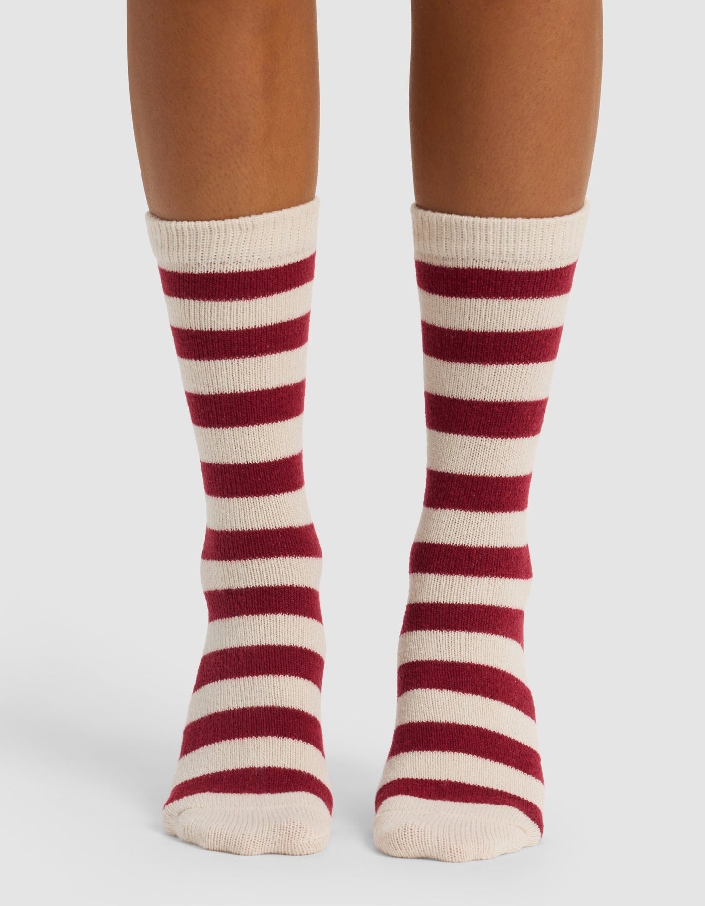 Striped Plush Lounge Calf Sock - Last Chance