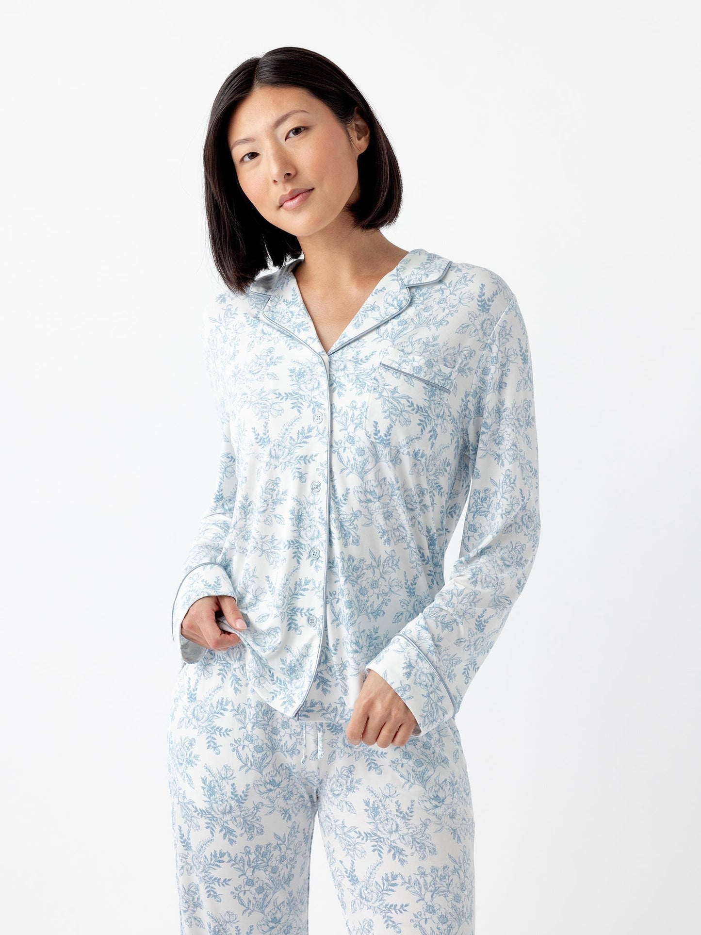 Women's Bamboo Stretch-Knit Long Sleeve Pajama Top - Wholesale