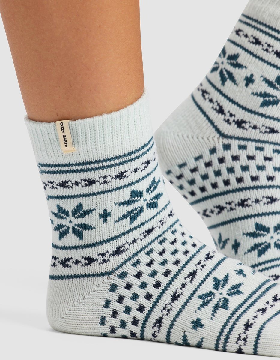 Snowflake Plush Lounge Quarter Sock - Last Chance