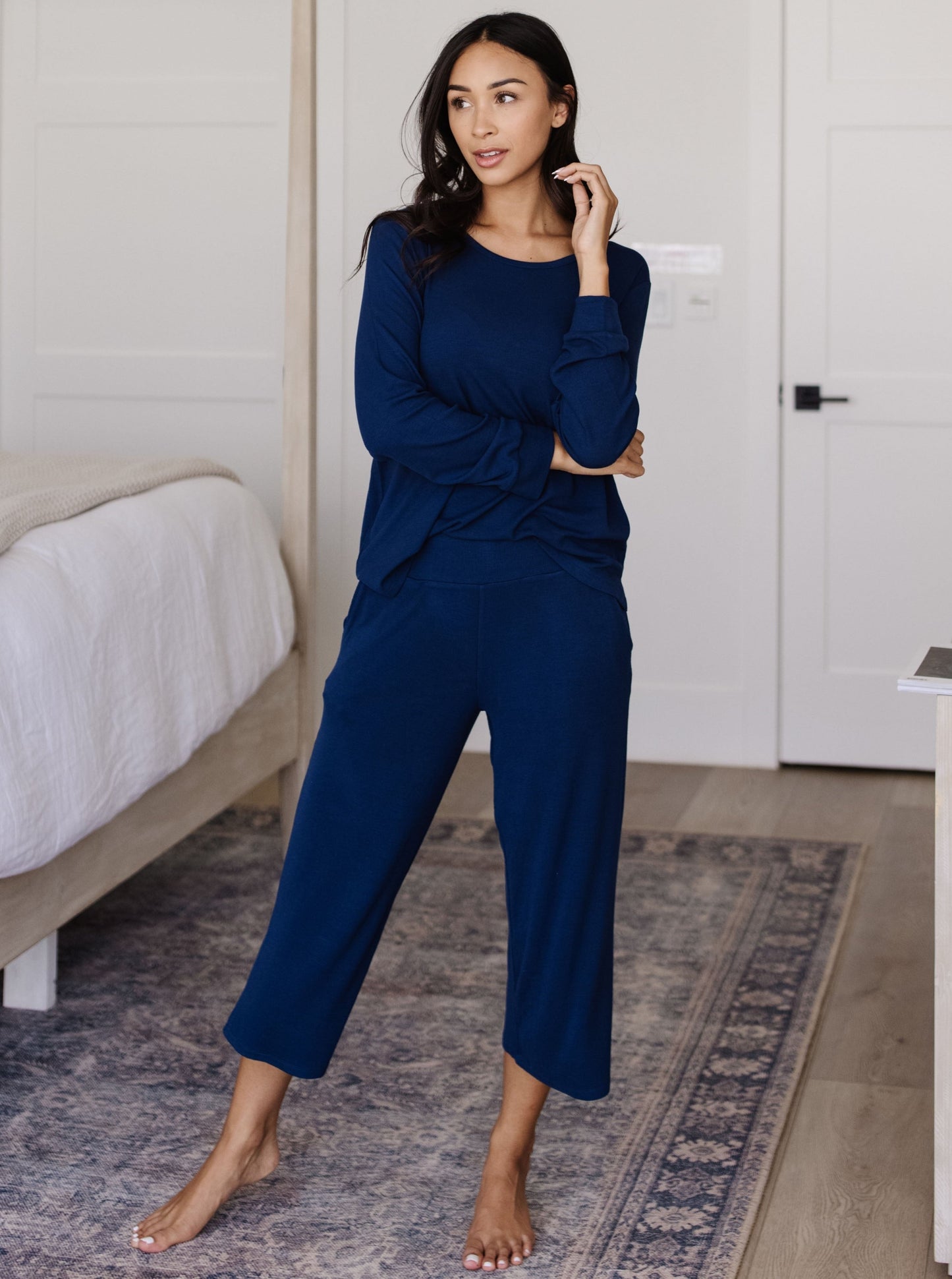 Women's Bamboo Rib-Knit Lounge Capri - Wholesale