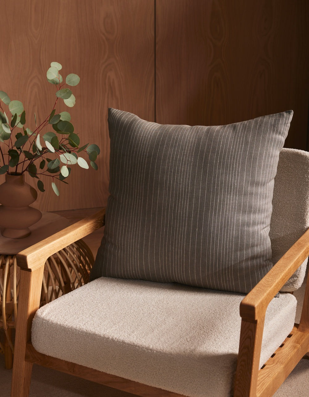 Striped Linen Throw Pillow