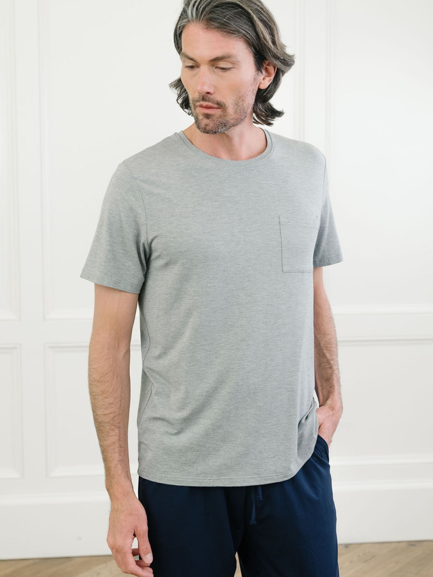 Men's Bamboo Stretch-Knit Lounge Tee - Wholesale