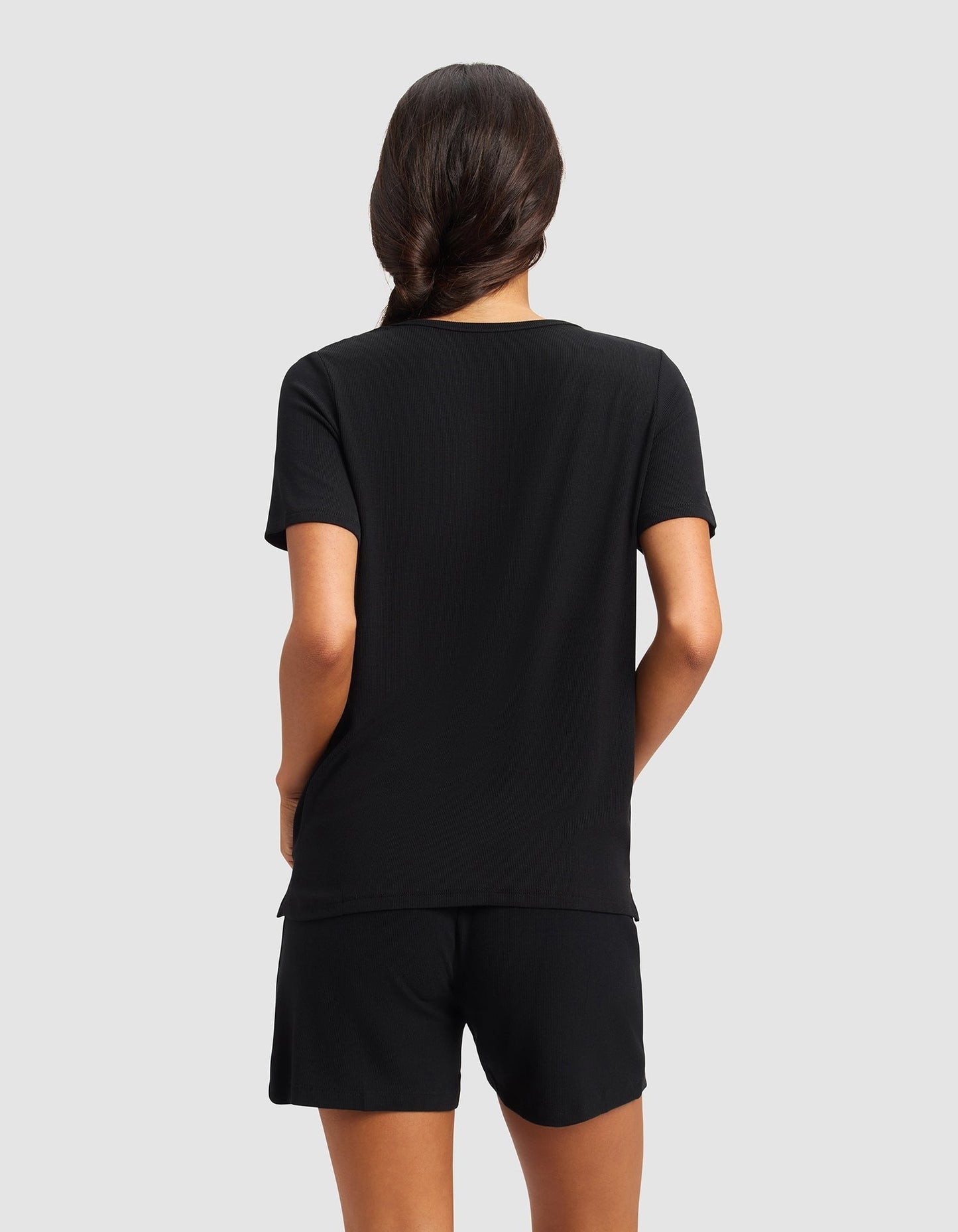 Women’s Bamboo Rib-Knit Short Sleeve Lounge Top - Last Chance