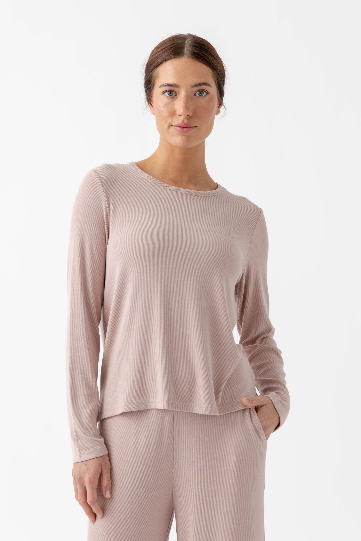 Women's Bamboo Rib-Knit Long Sleeve Lounge Top - Wholesale
