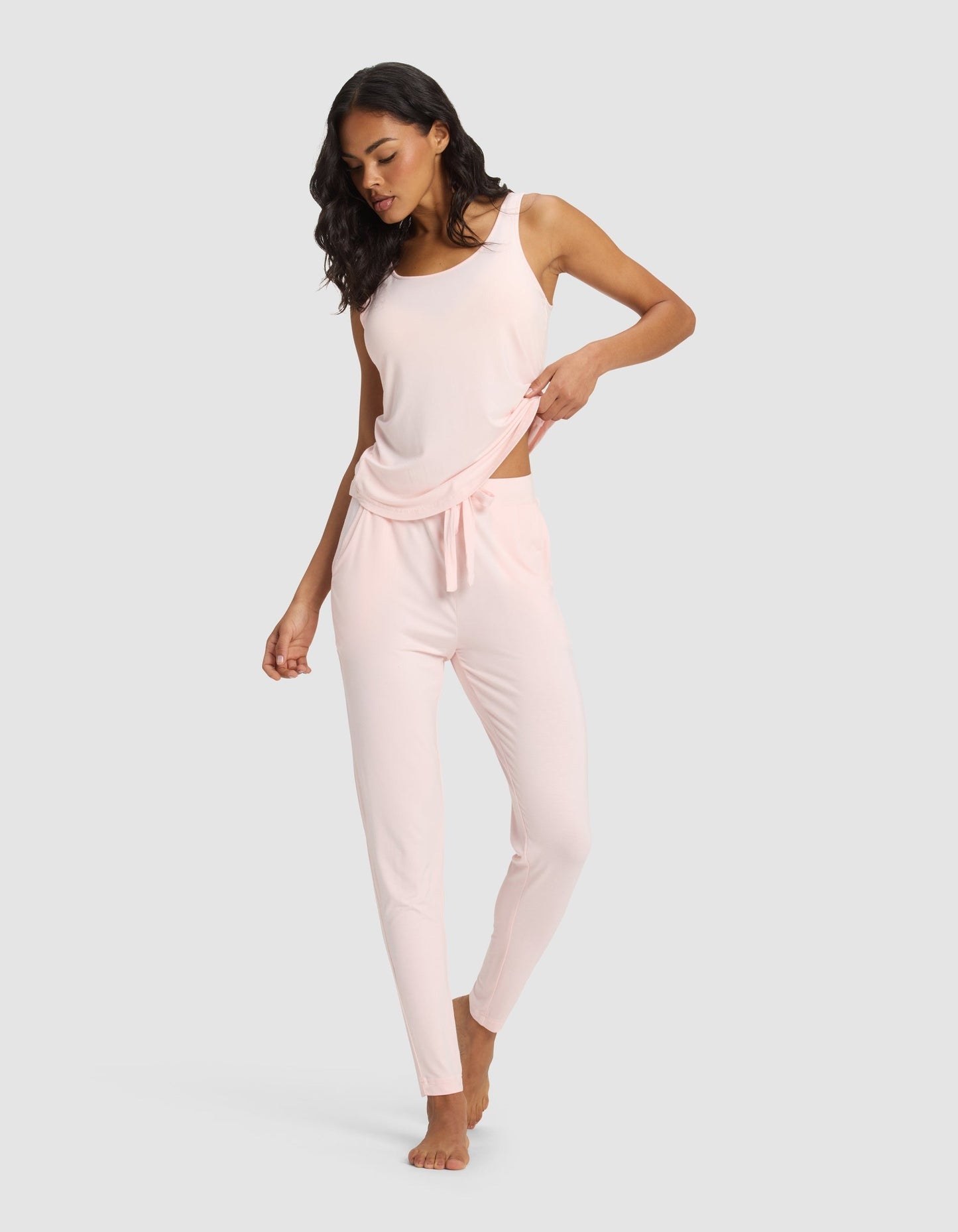 Women's Bamboo Stretch-Knit Tank & Tapered Pant Set