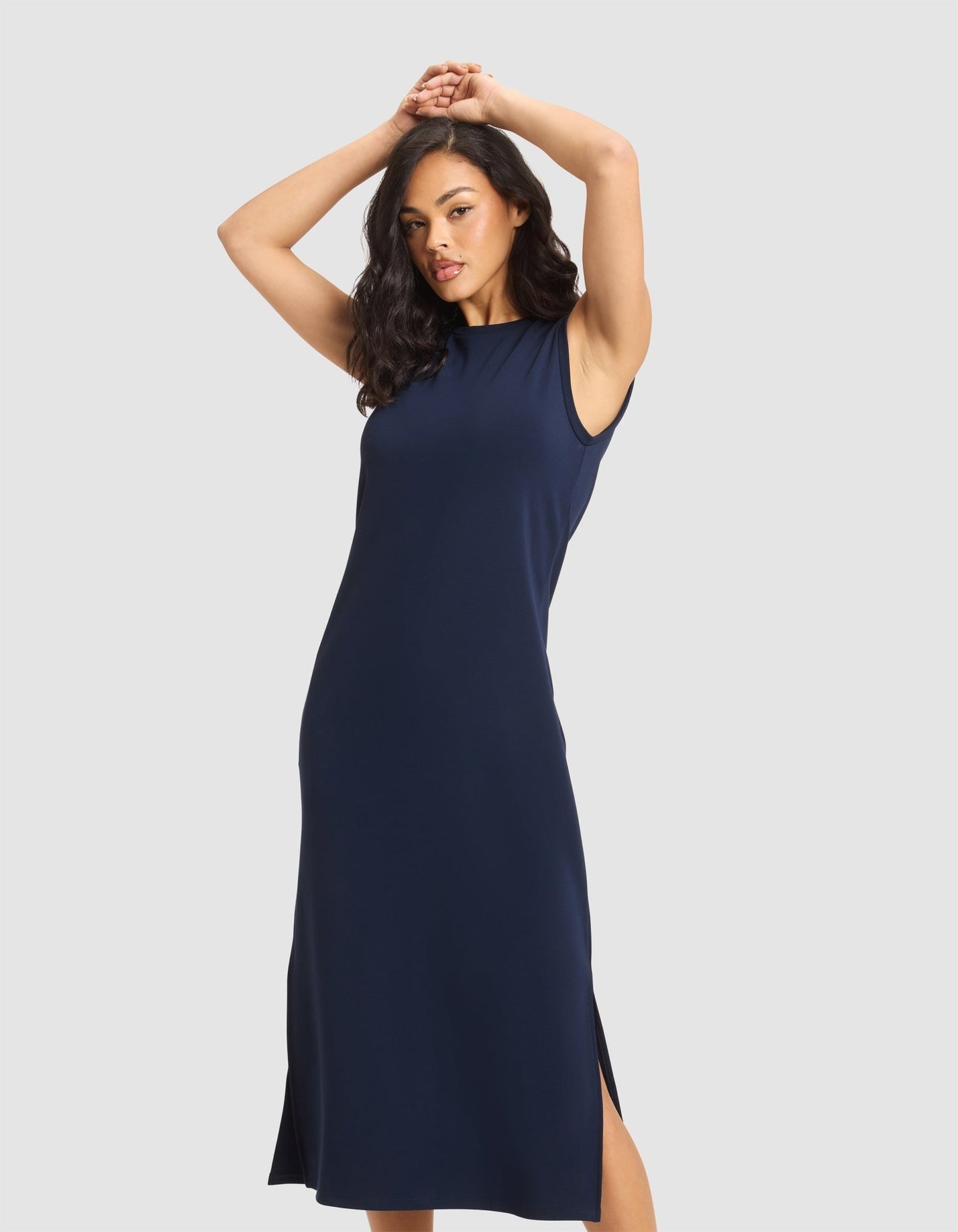Women's Brushed Bamboo Sleeveless Midi Dress - Wholesale