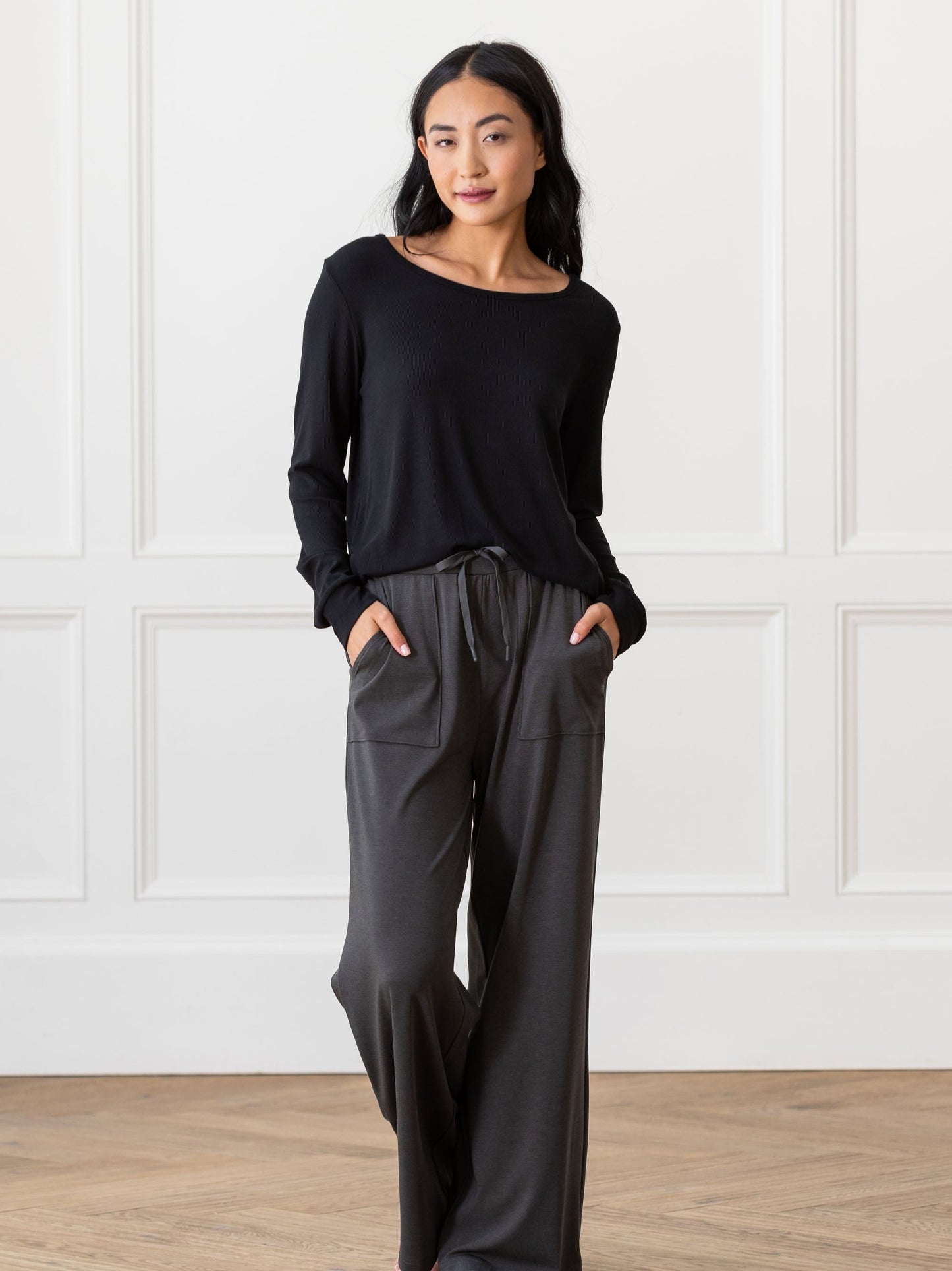 Women's Bamboo Rib-Knit Long Sleeve Lounge Top - Wholesale