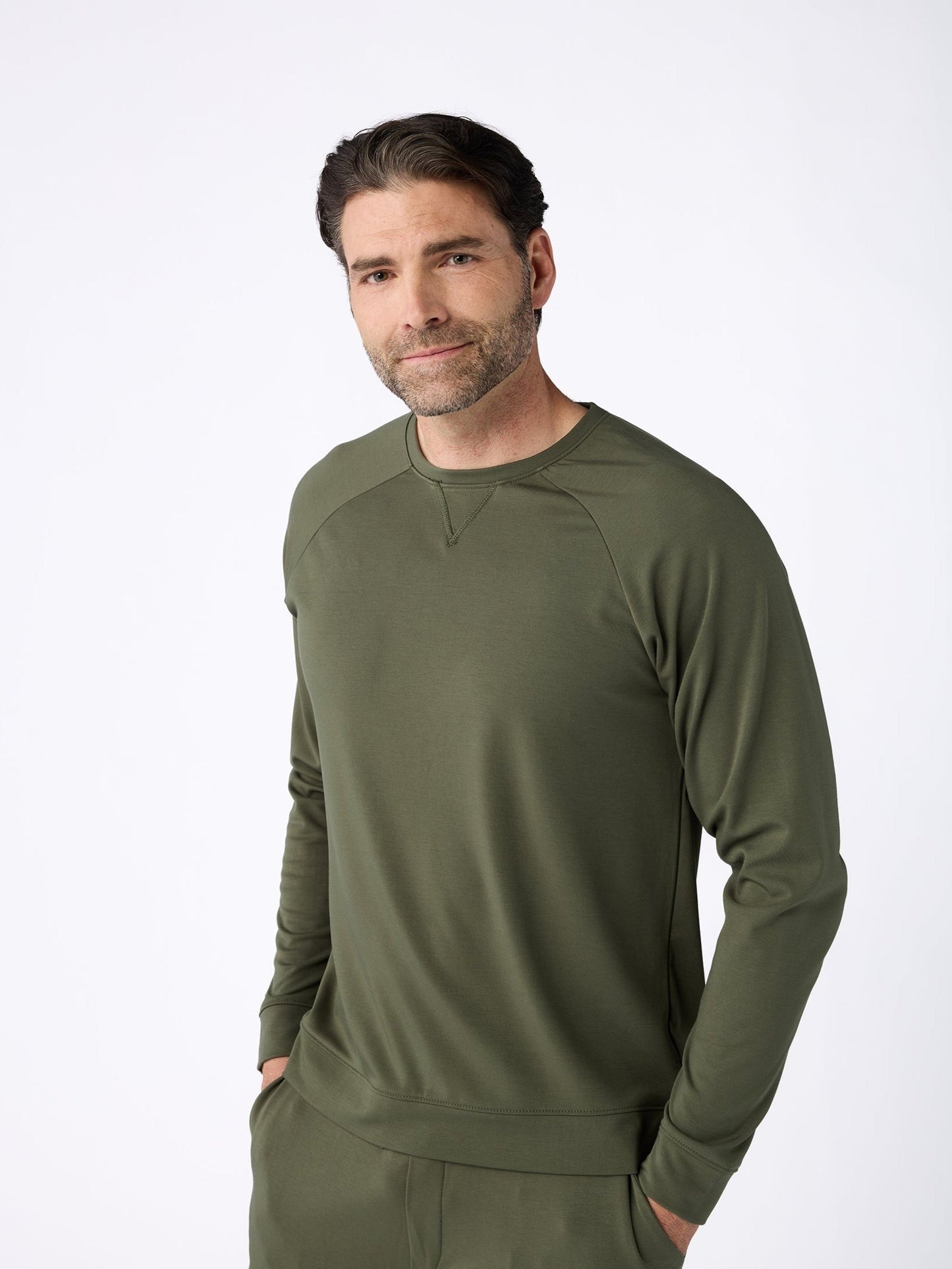 Men's Brushed Bamboo Pullover Crew - Wholesale