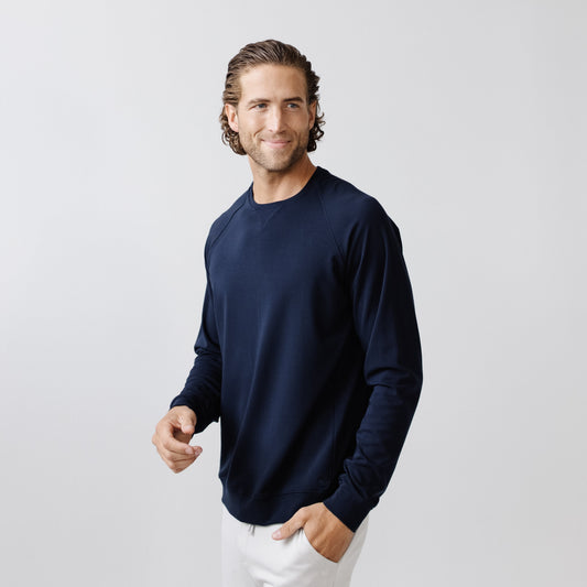 Men's Brushed Bamboo Pullover Crew - Wholesale