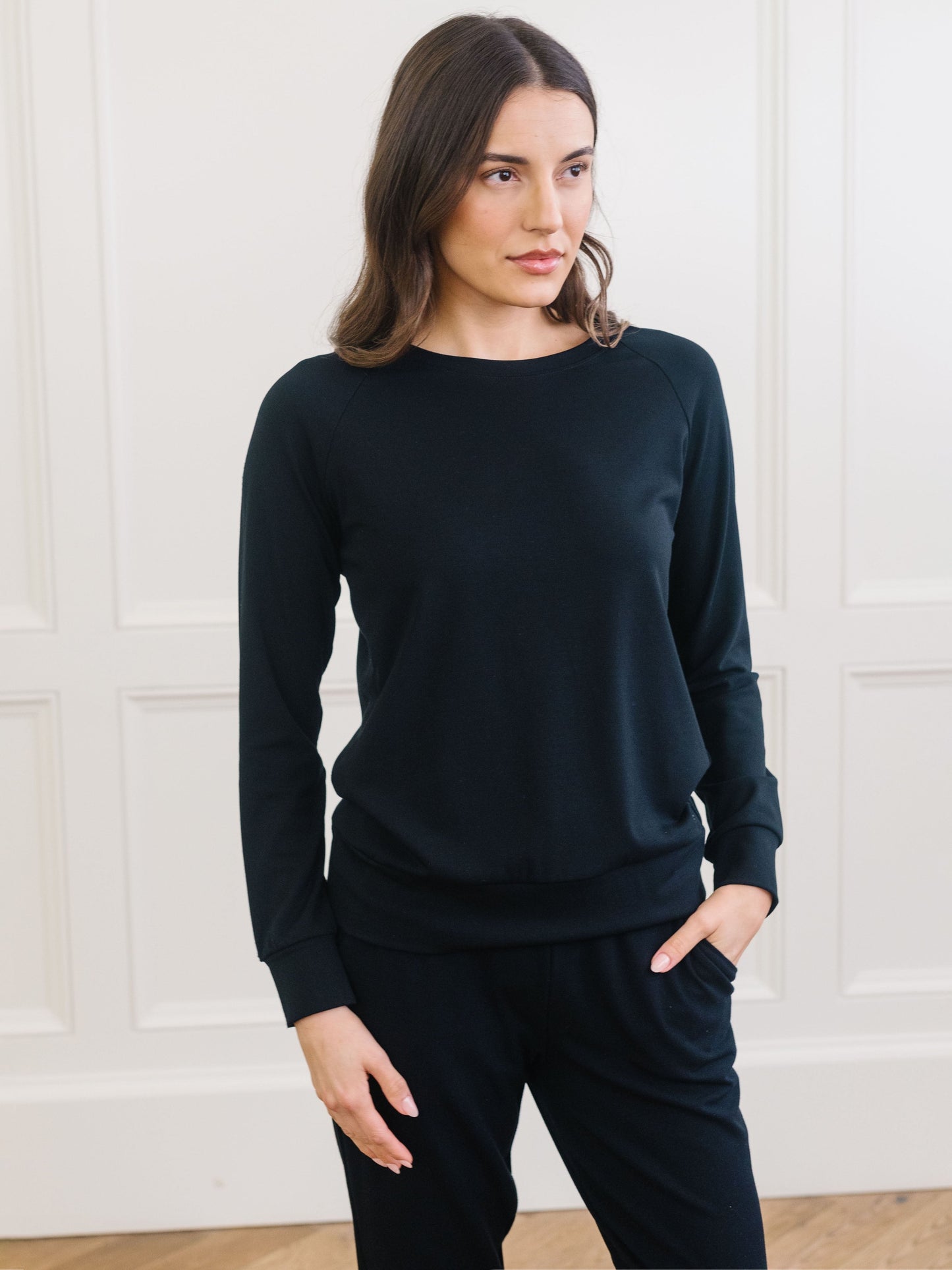 Women's Brushed Bamboo Pullover Crew - Wholesale