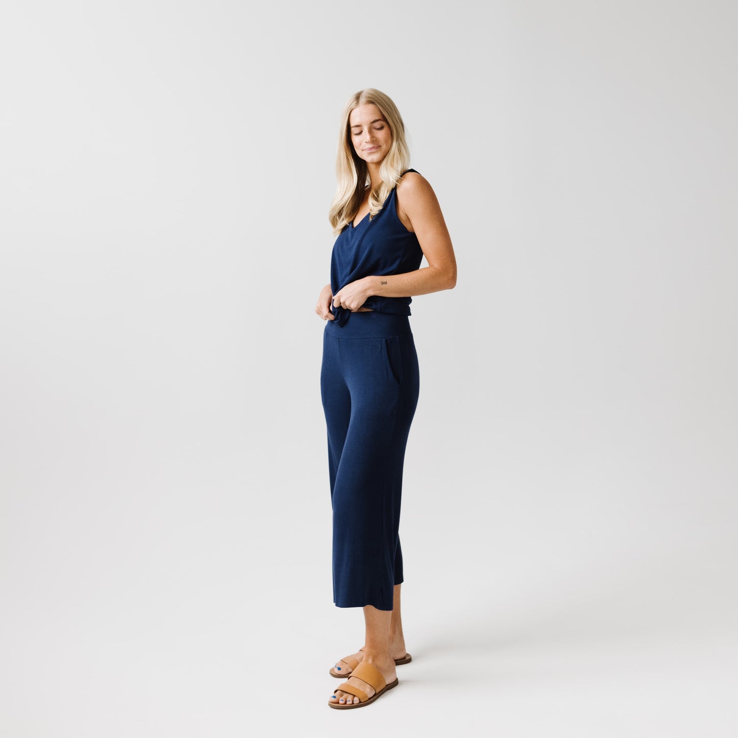 Women's Bamboo Rib-Knit Lounge Capri - Wholesale