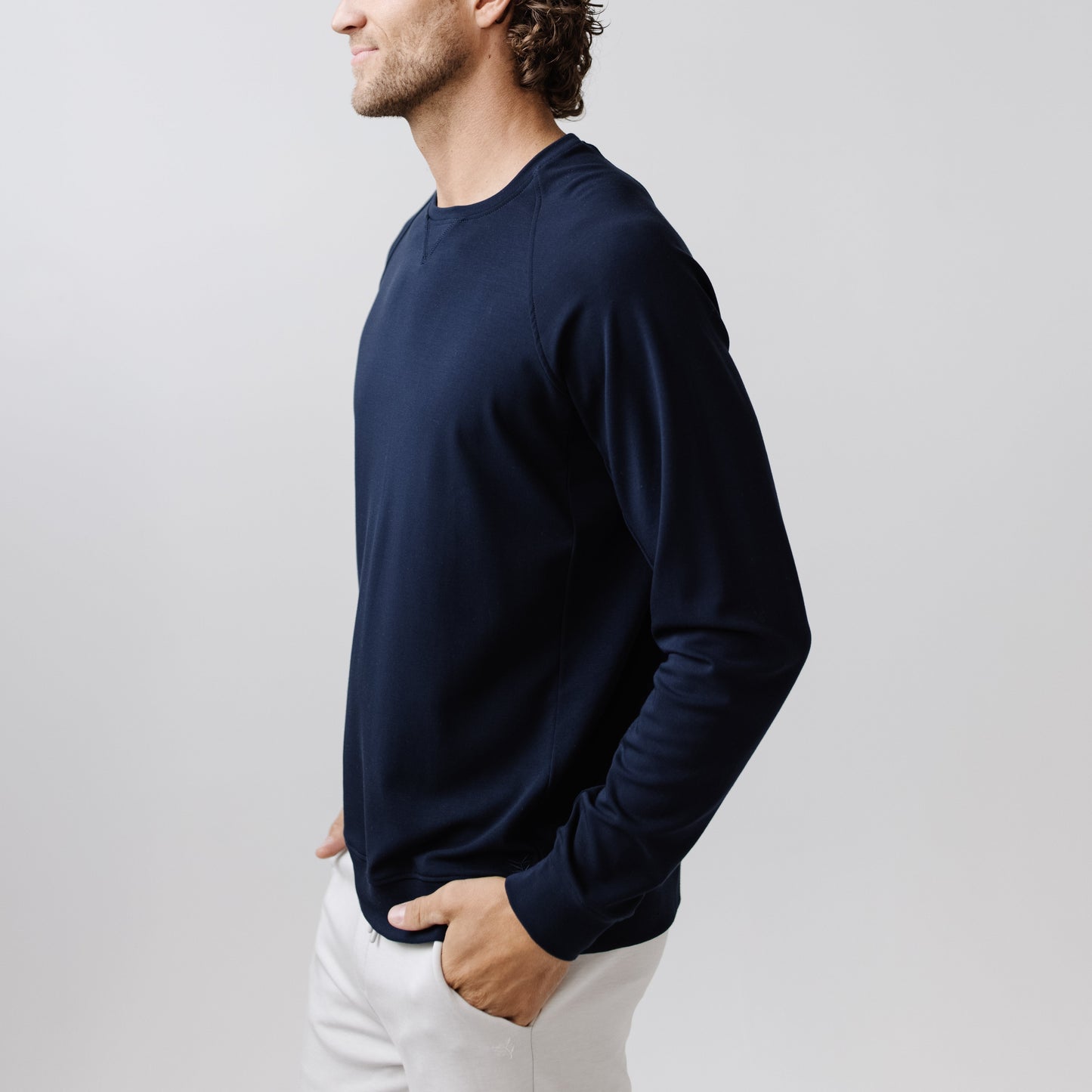 Men's Brushed Bamboo Pullover Crew - Wholesale