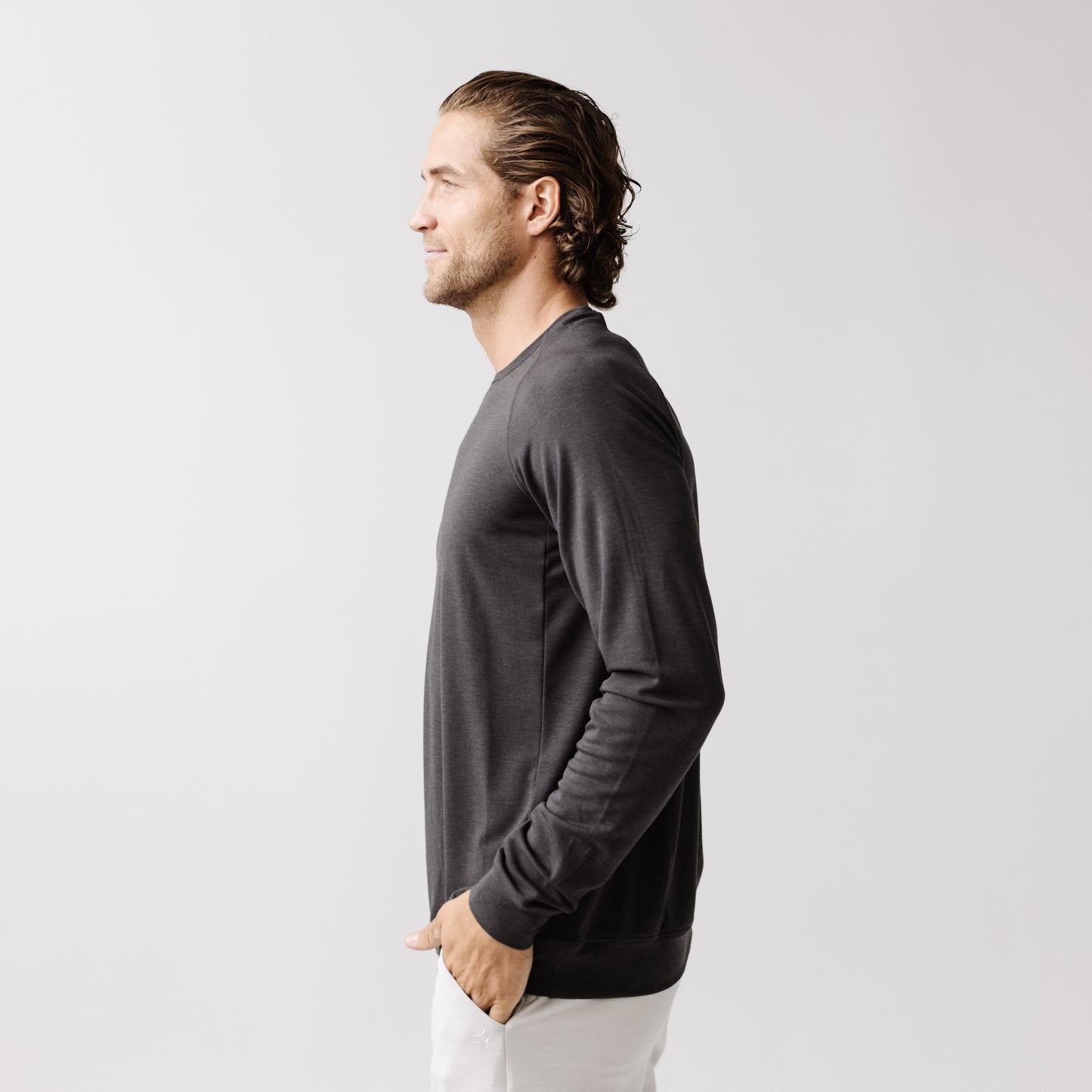 Men's Brushed Bamboo Pullover Crew - Wholesale
