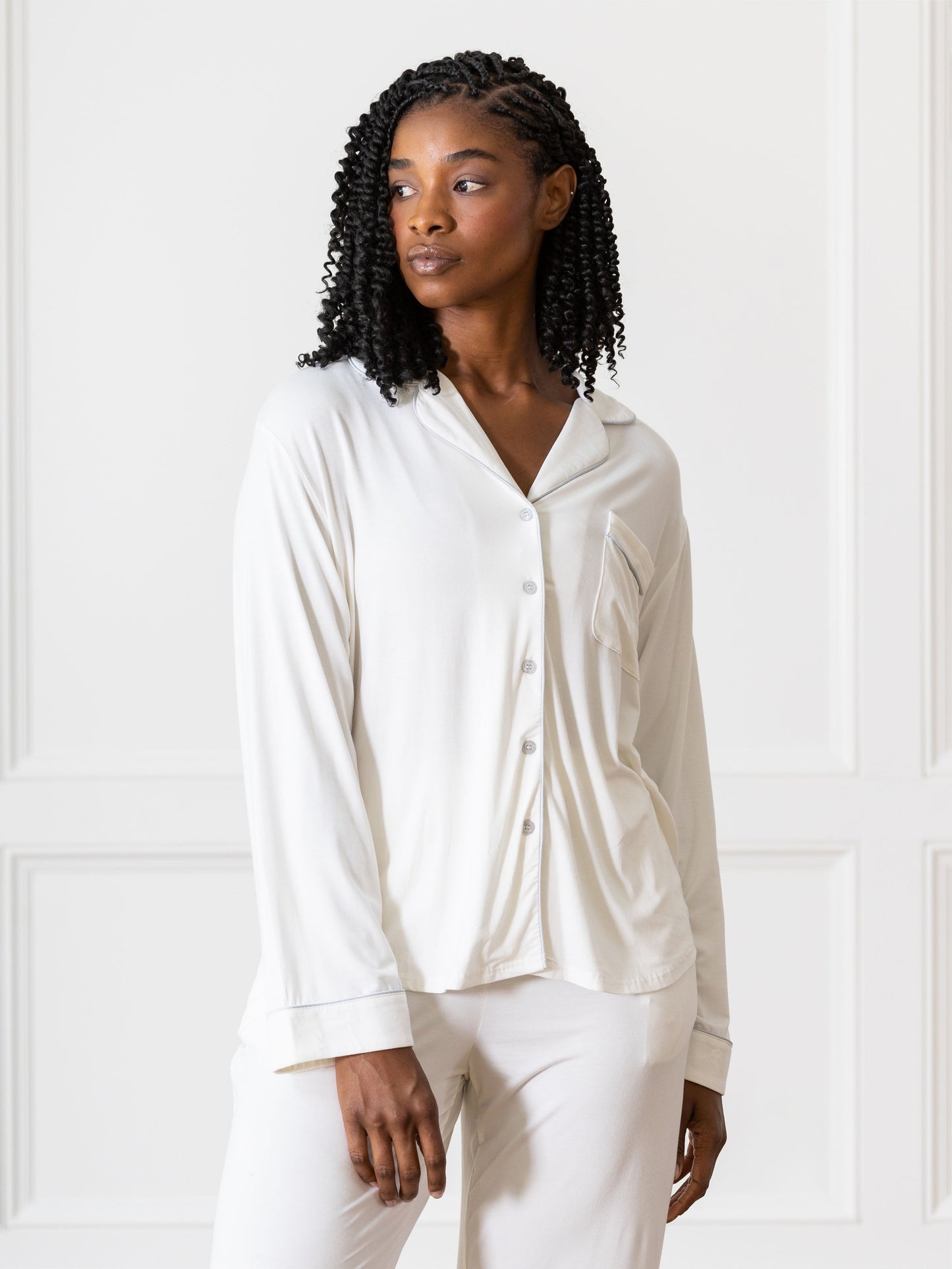 Women's Bamboo Stretch-Knit Long Sleeve Pajama Top TALL - Wholesale