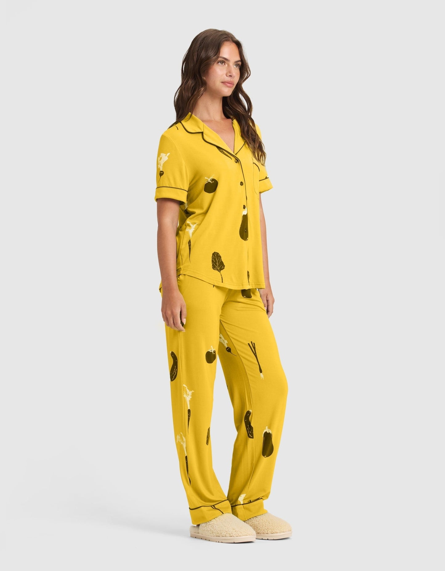 Women's Bamboo Stretch-Knit Short Sleeve & Pant Pajama Set - Last Chance