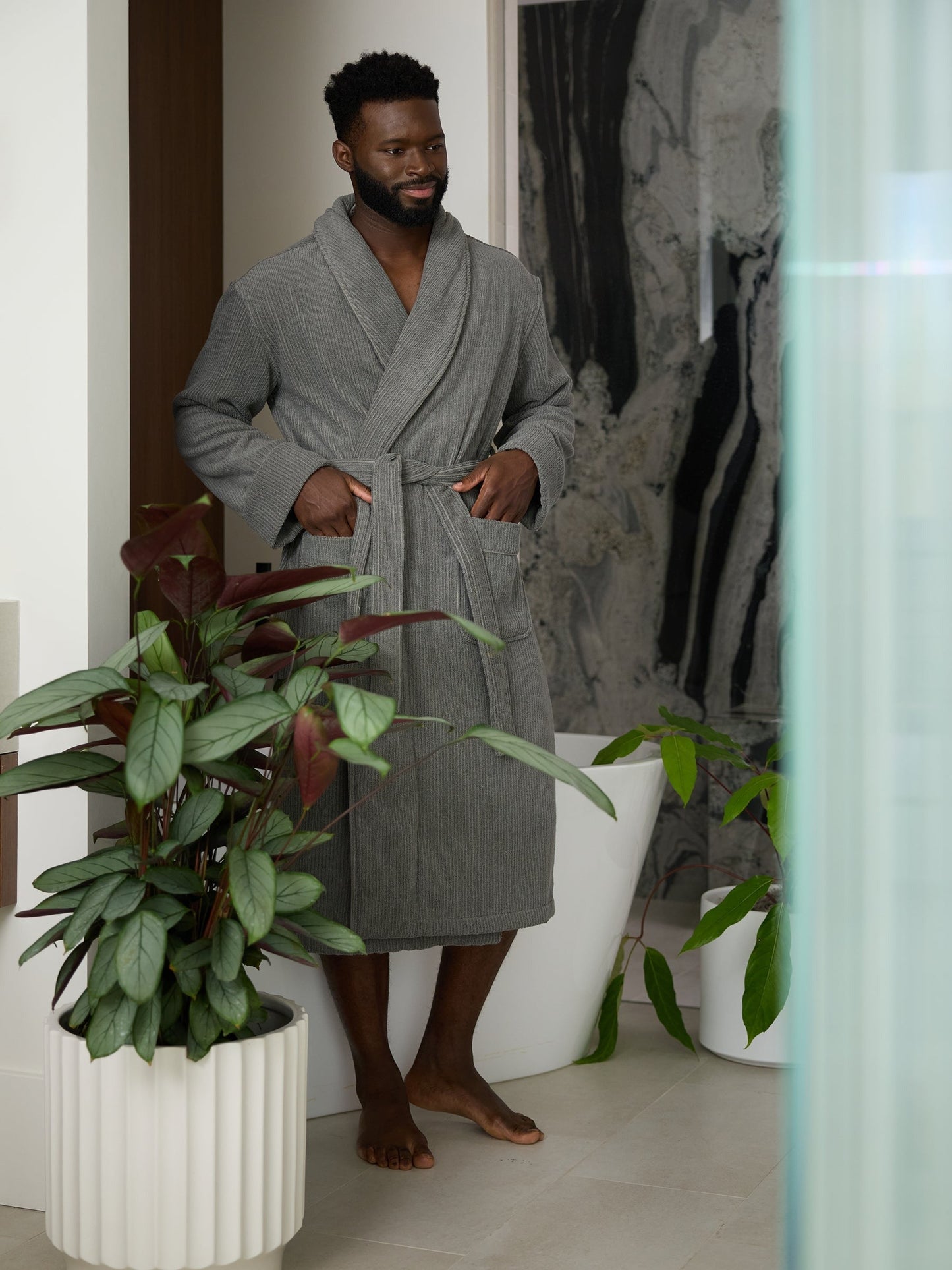 Ribbed Terry Bath Robe - Wholesale