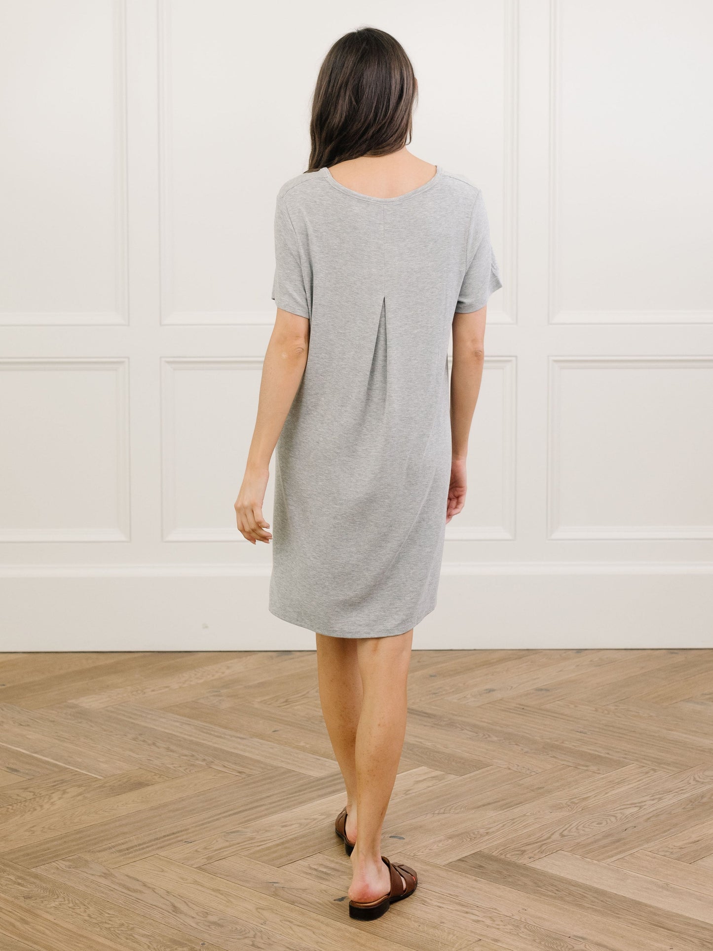 Women's Bamboo Rib-Knit Boyfriend Sleep Dress - Wholesale