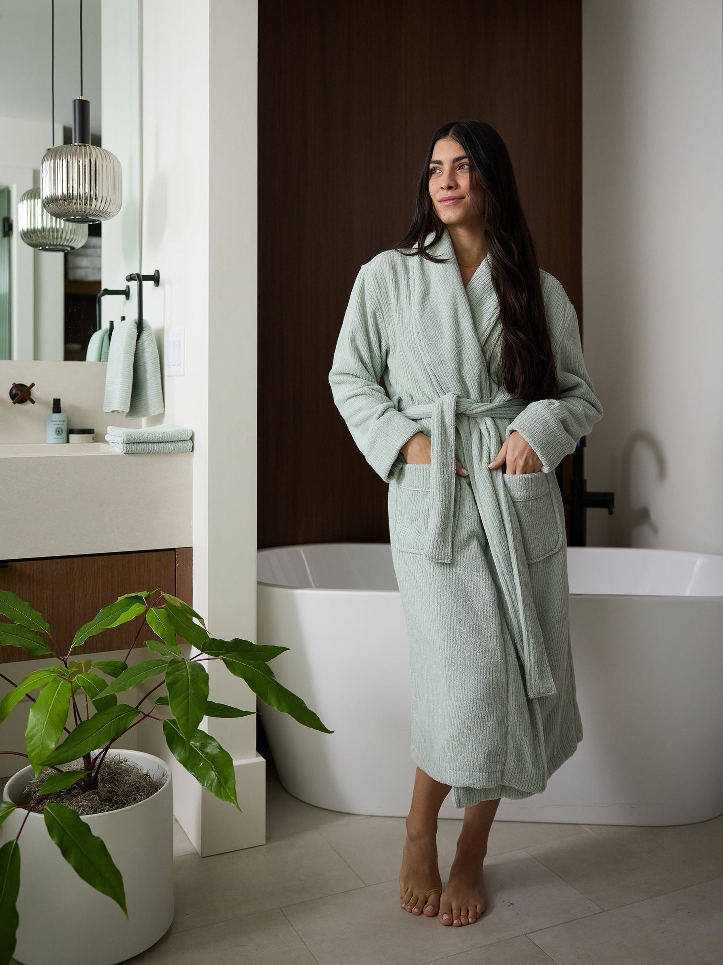 Ribbed Terry Bath Robe - Wholesale