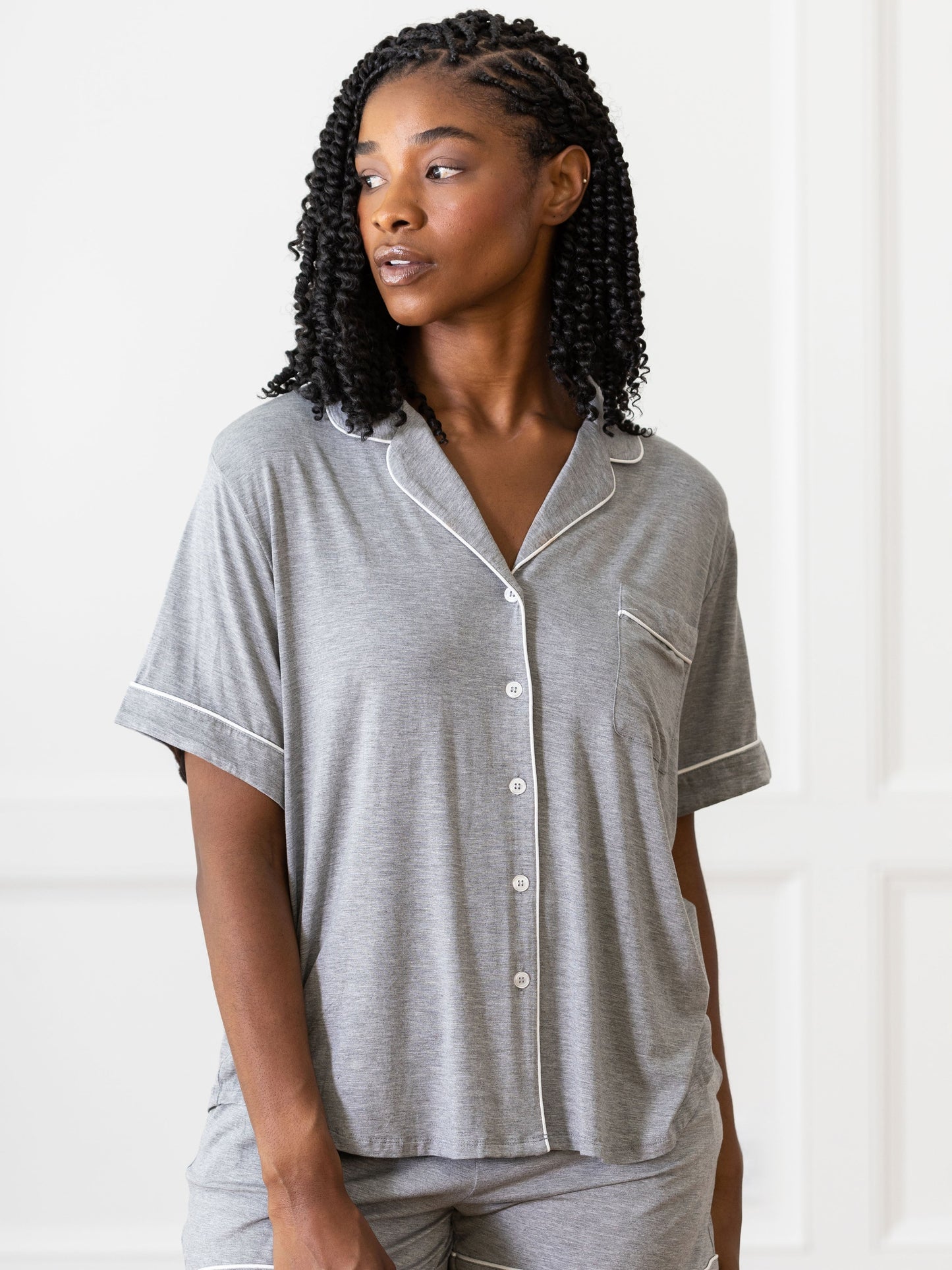 Women's Bamboo Stretch-Knit Short Sleeve Pajama Top - Wholesale