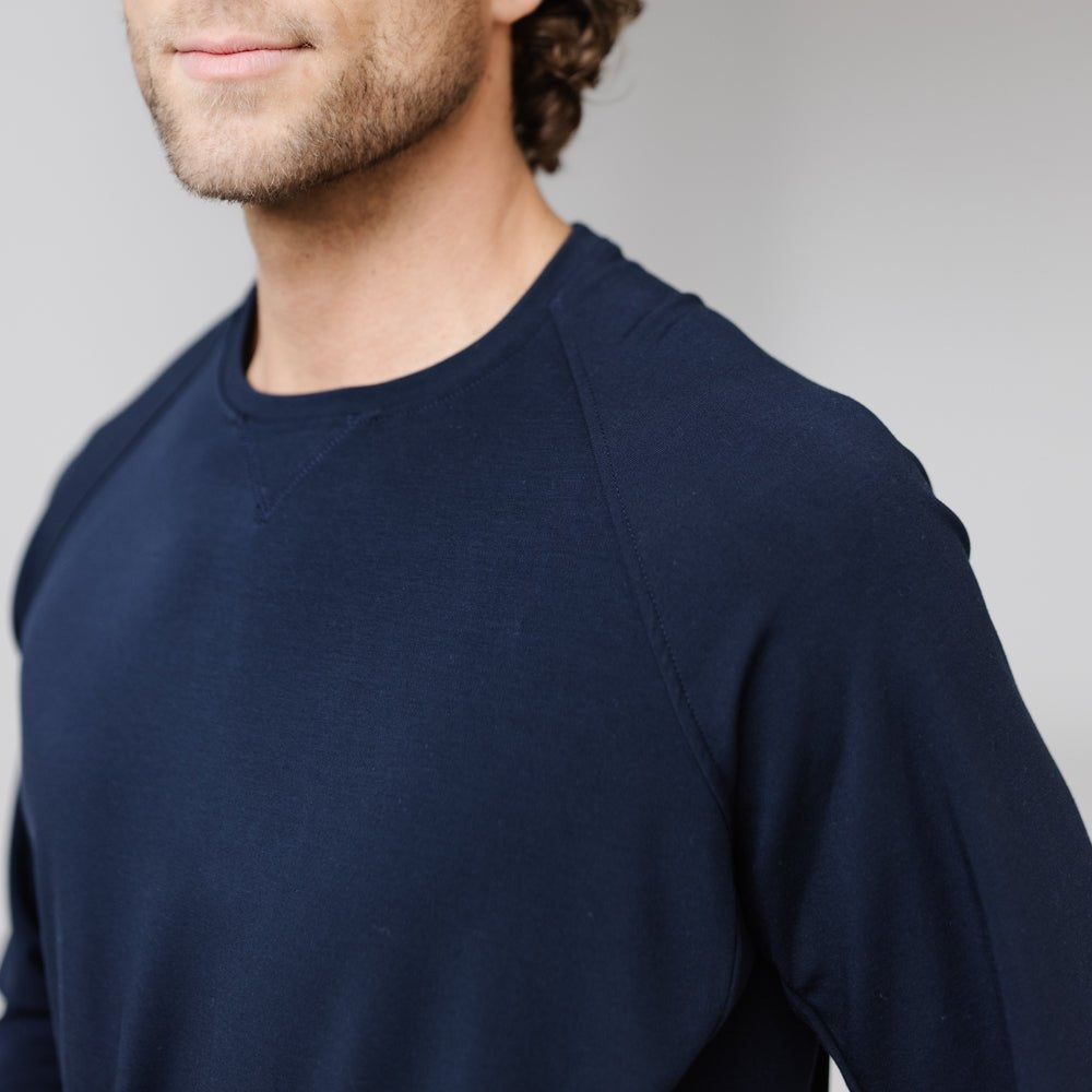 Men's Brushed Bamboo Pullover Crew - Wholesale