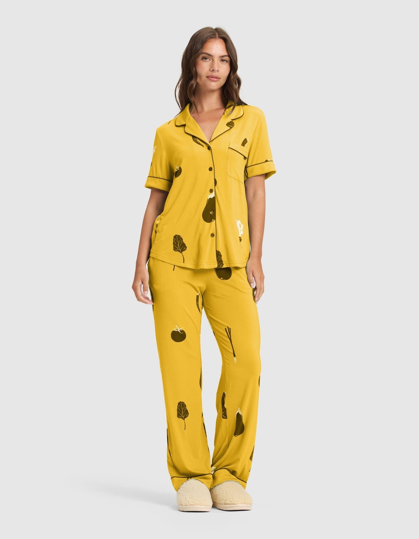 Women's Bamboo Stretch-Knit Short Sleeve & Pant Pajama Set - Last Chance