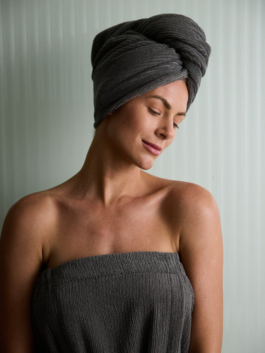 Ribbed Terry Hair Towel - Wholesale