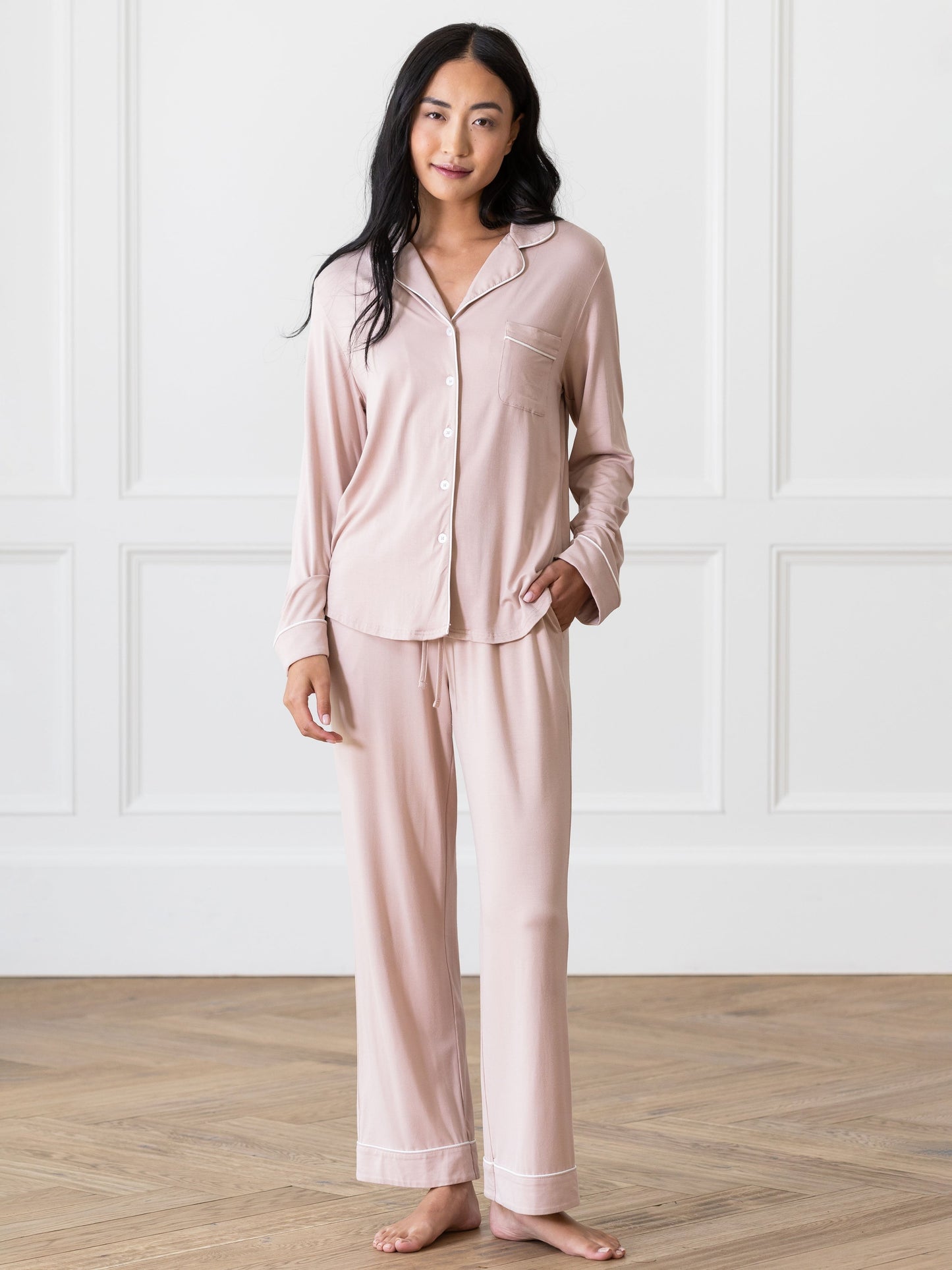 Women's Bamboo Stretch-Knit Long Sleeve Pajama Top - Wholesale