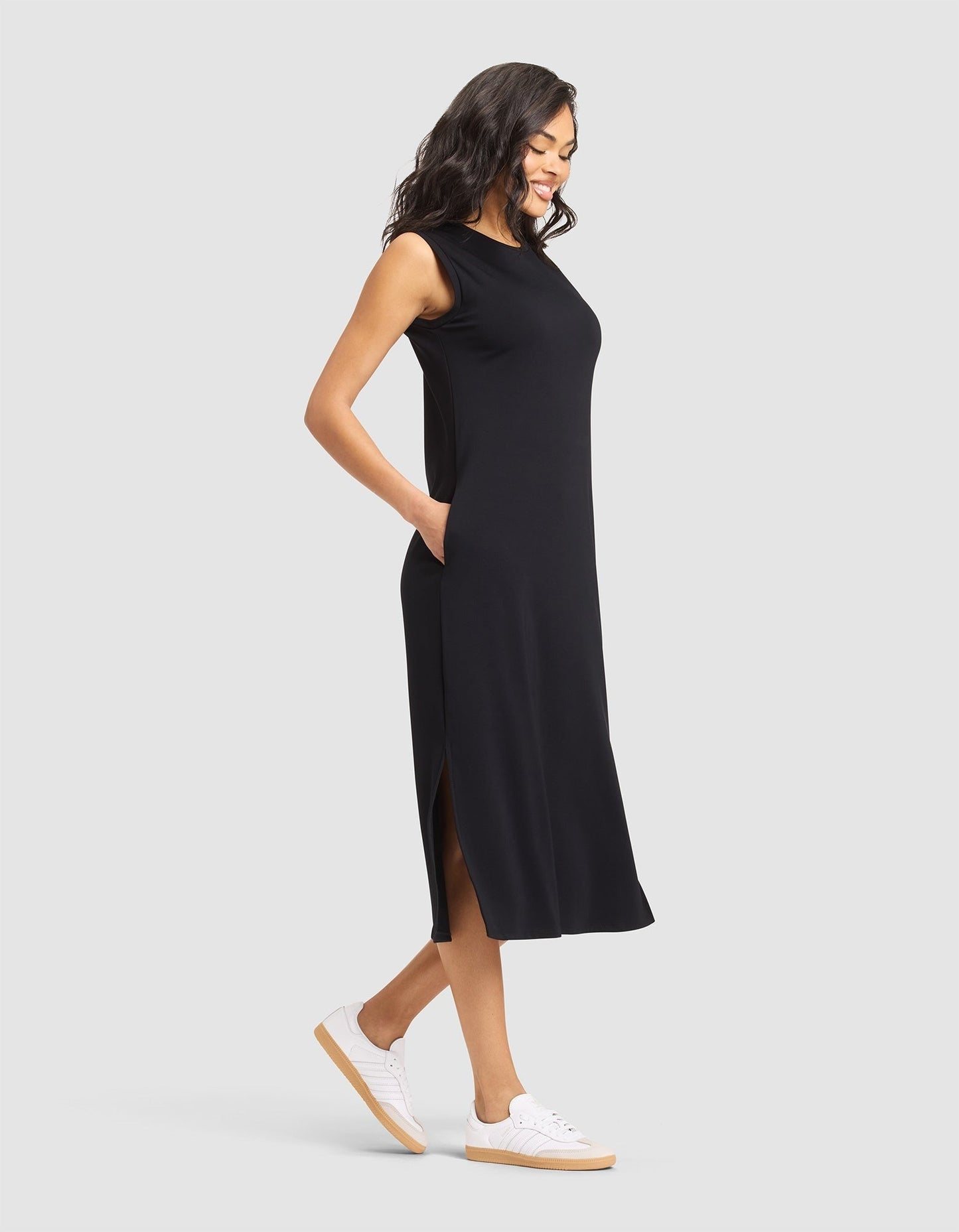 Women's Brushed Bamboo Sleeveless Midi Dress - Wholesale