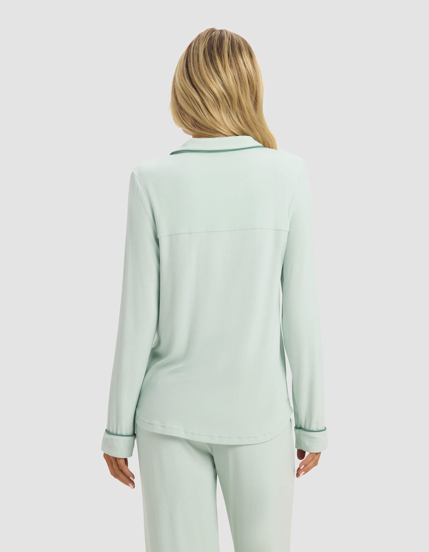 Women's Bamboo Rib-Knit Classic Long Sleeve Pajama Top