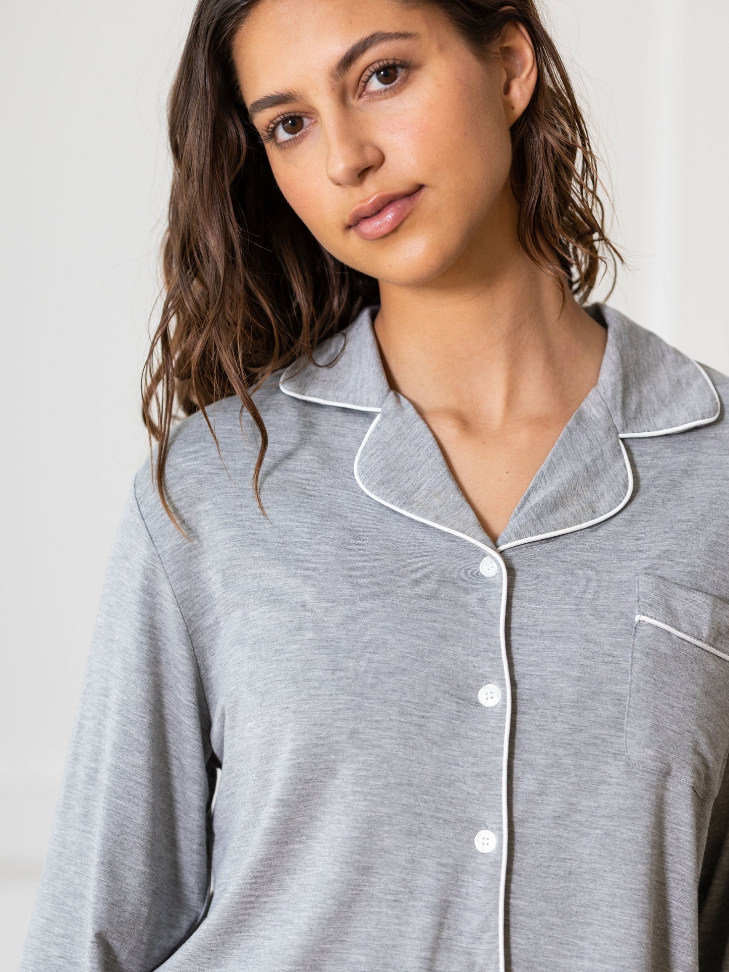 Women's Bamboo Stretch-Knit Long Sleeve Pajama Top - Wholesale