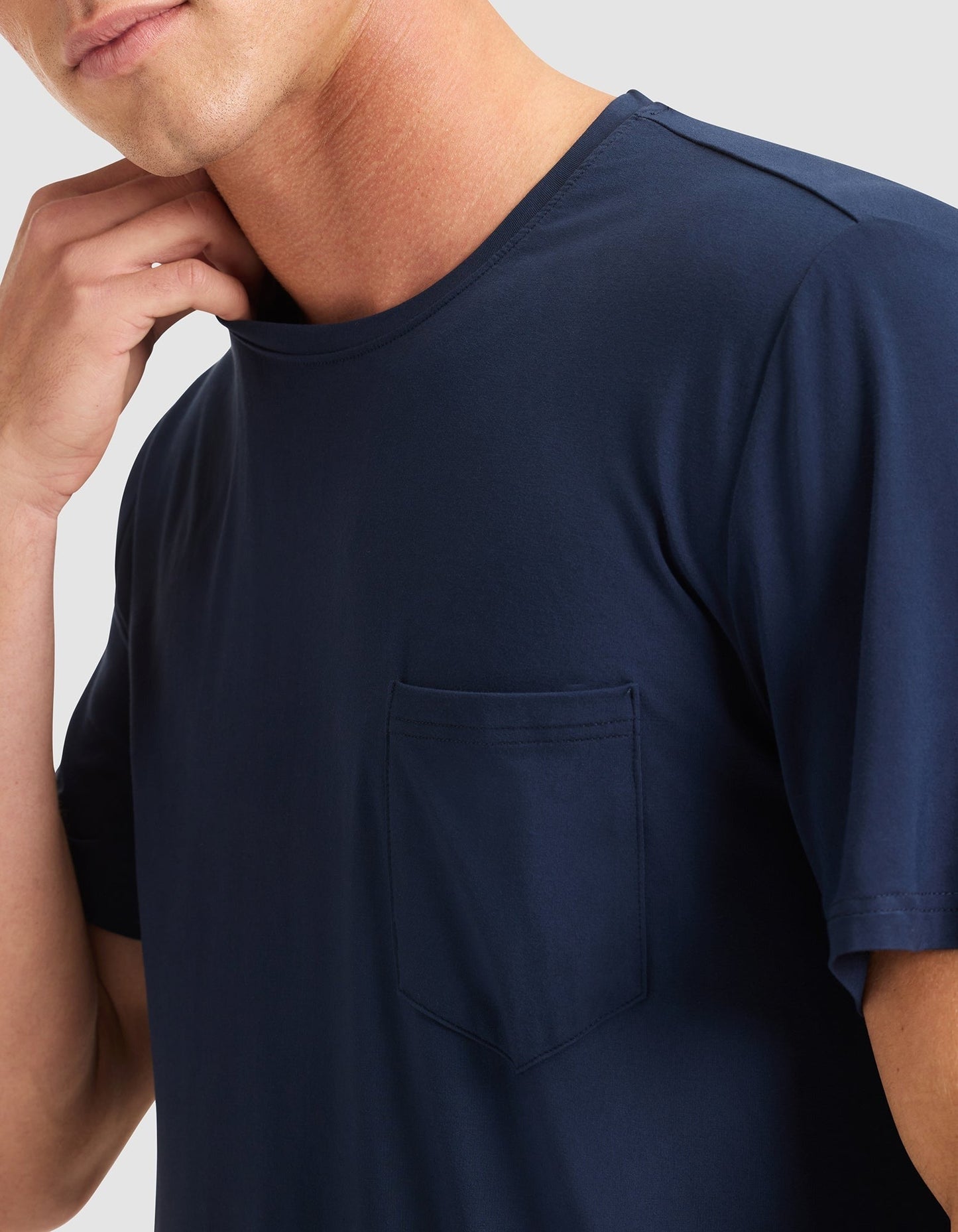Men's Bamboo Stretch-Knit Short Sleeve Tee & Pant Pajama Set