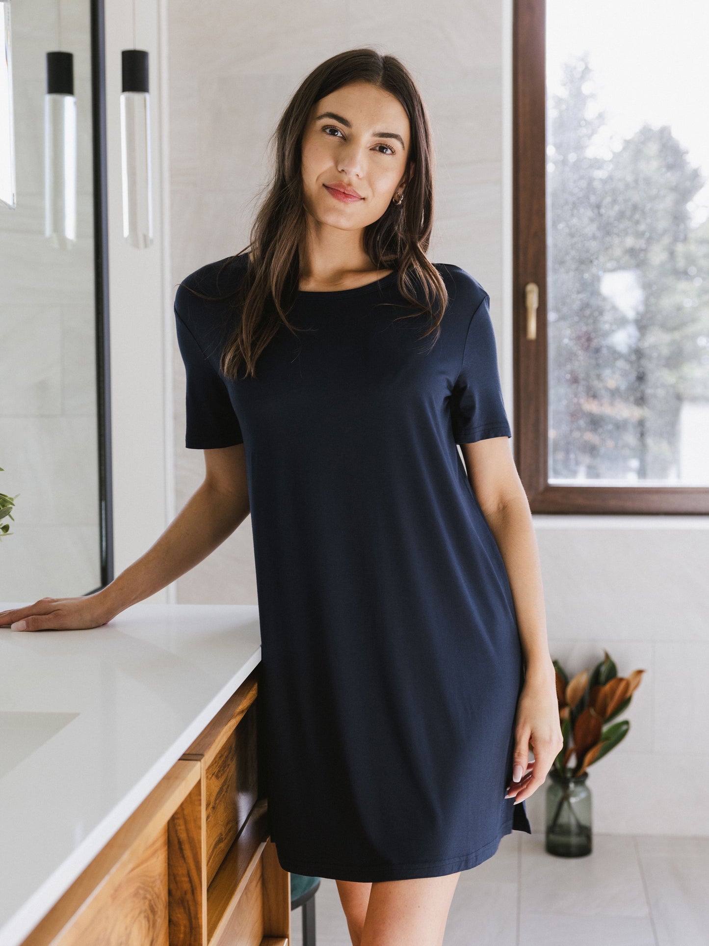Women's Bamboo Stretch-Knit Sleep Dress - Wholesale