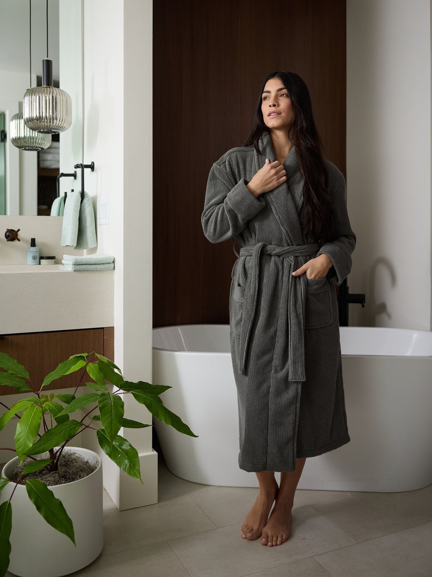 Ribbed Terry Bath Robe - Wholesale