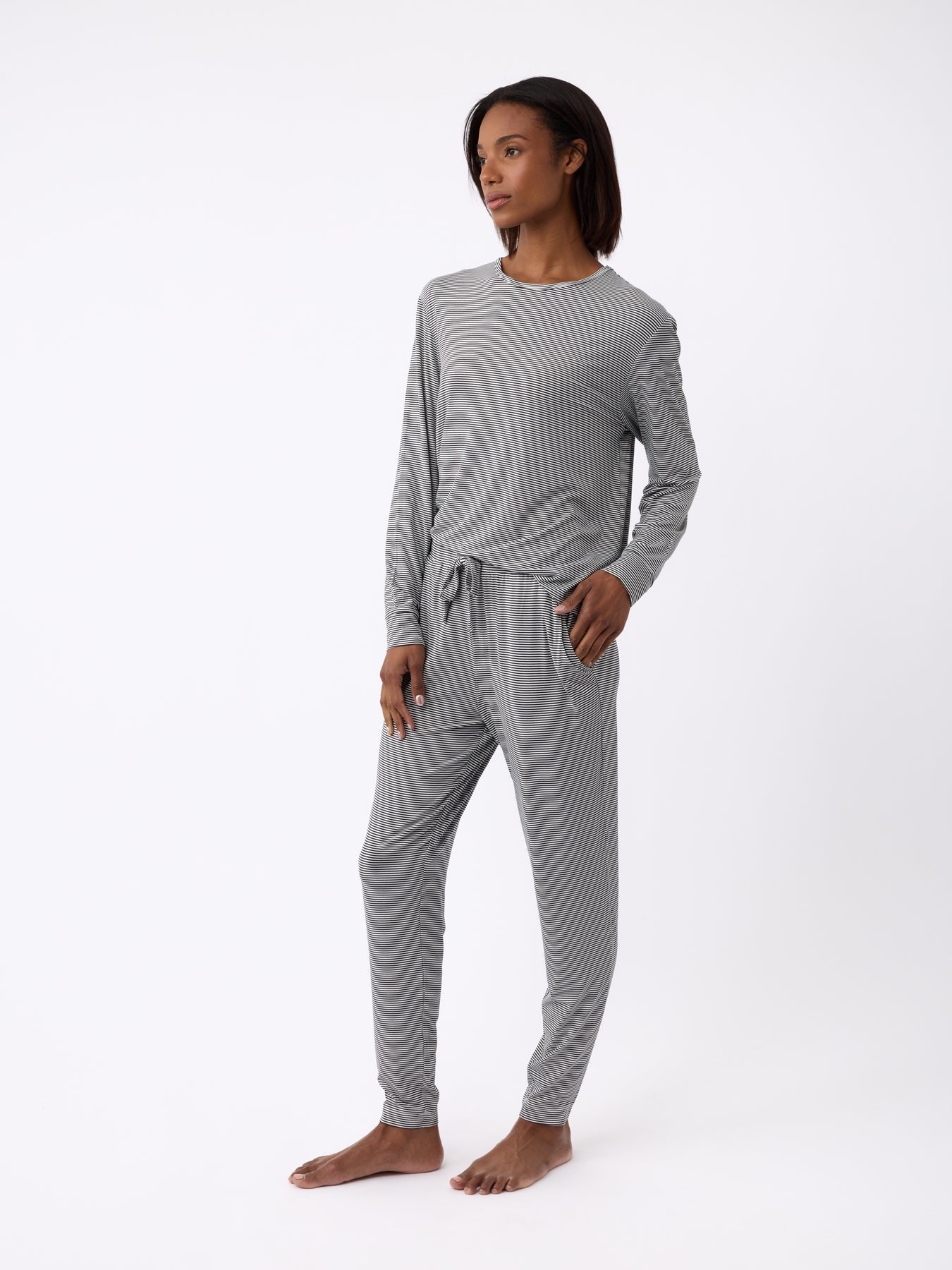 Women's Bamboo Stretch-Knit Long Sleeve Lounge Tee