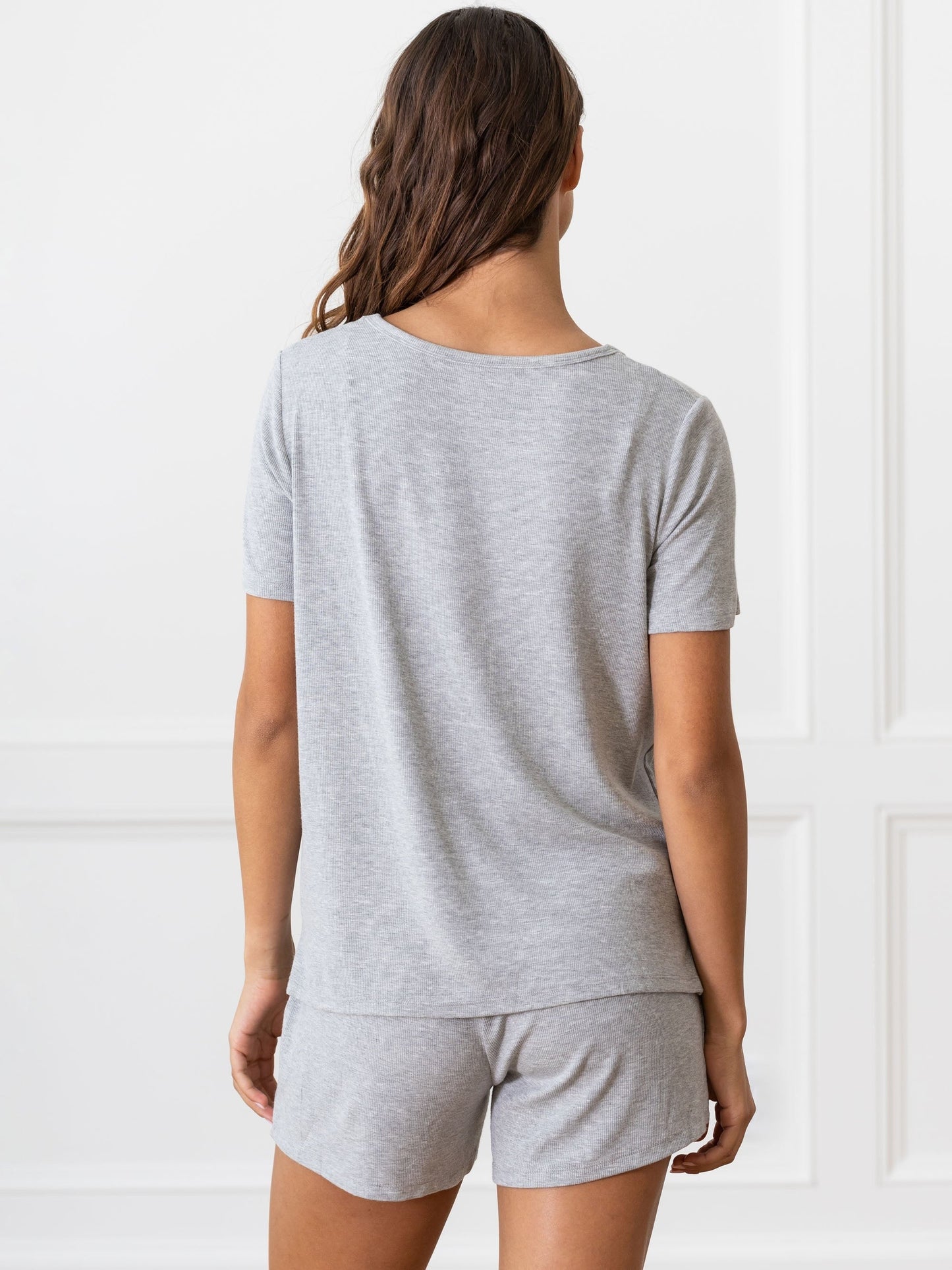 Women's Bamboo Rib-Knit Short Sleeve Lounge Top - Wholesale