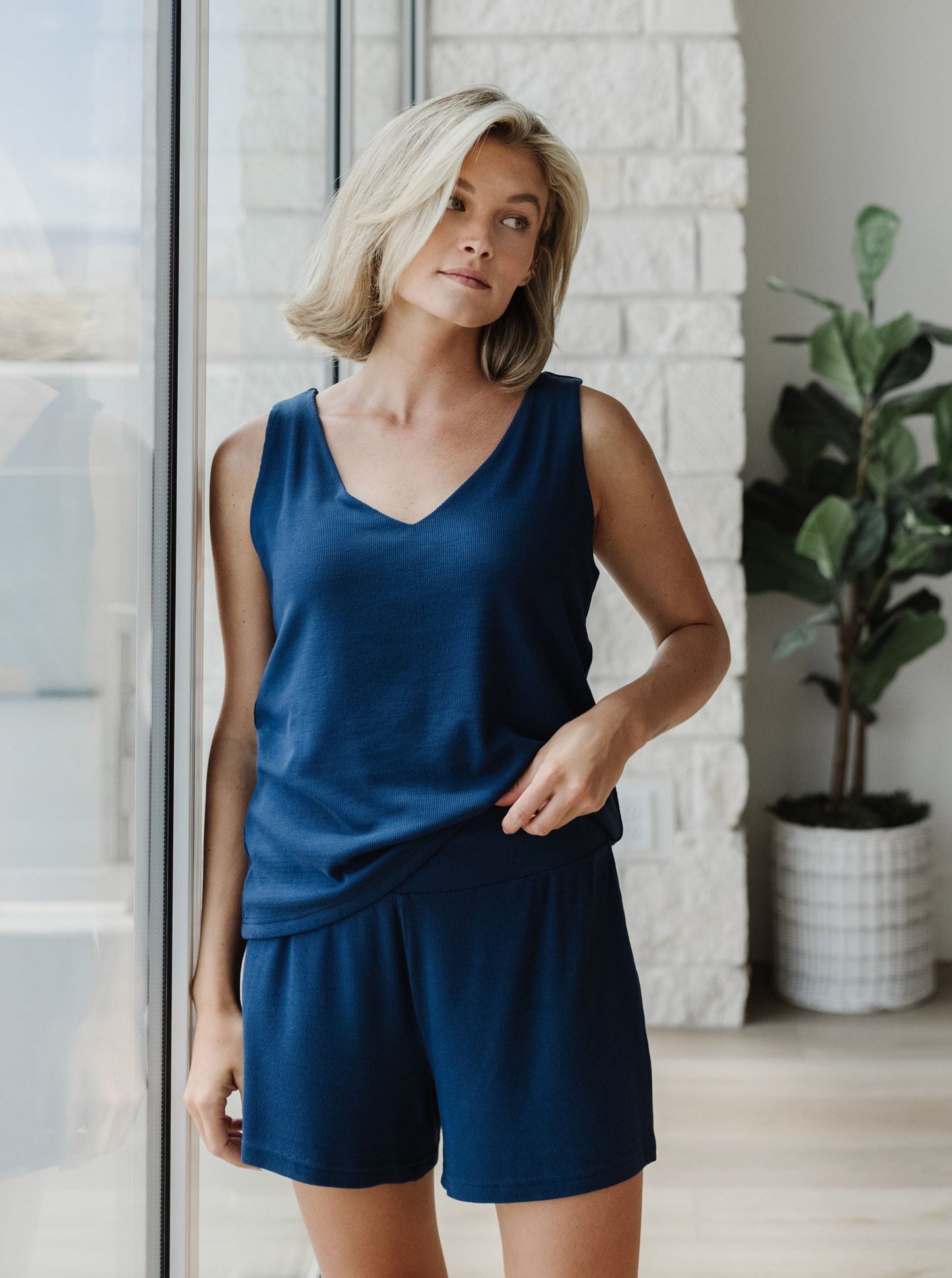 Women's Bamboo Rib-Knit Lounge Short - Wholesale