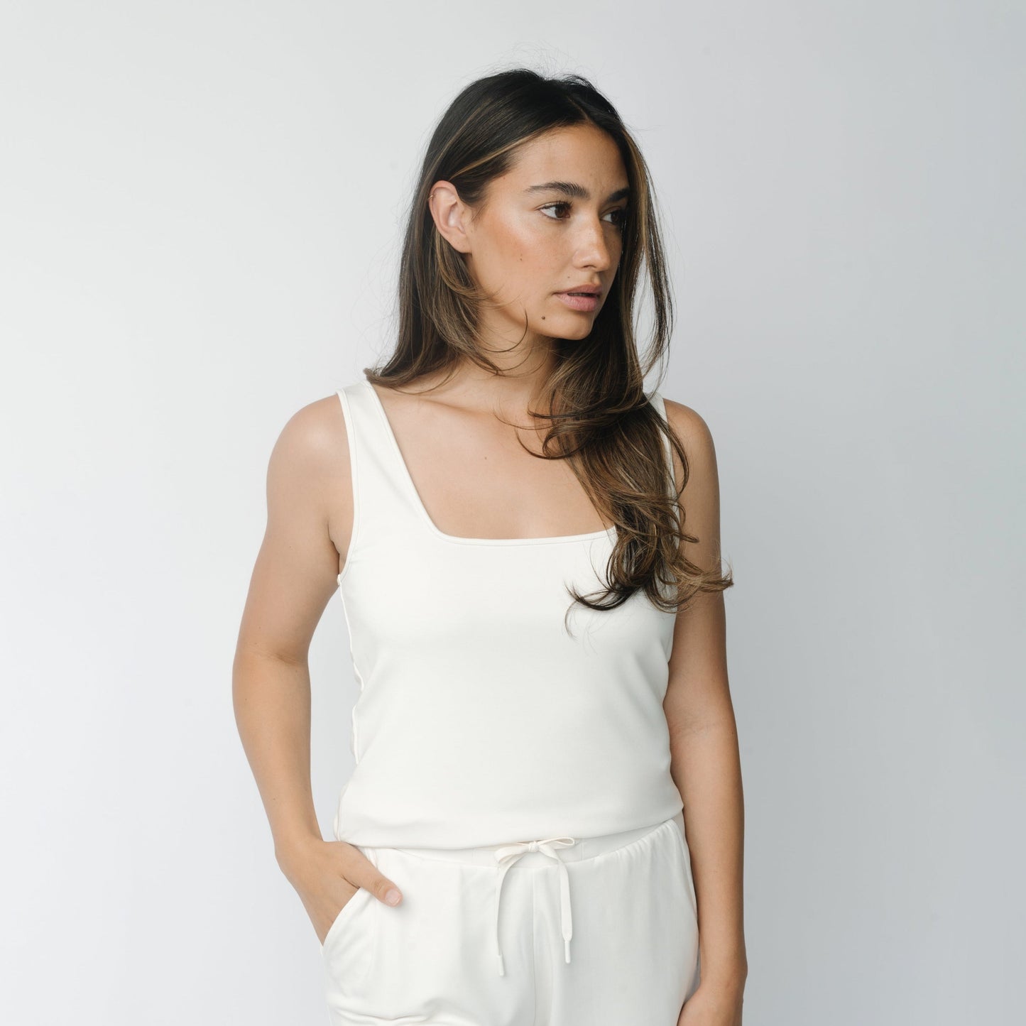 Women's Brushed Bamboo Square Neck Tank - Wholesale