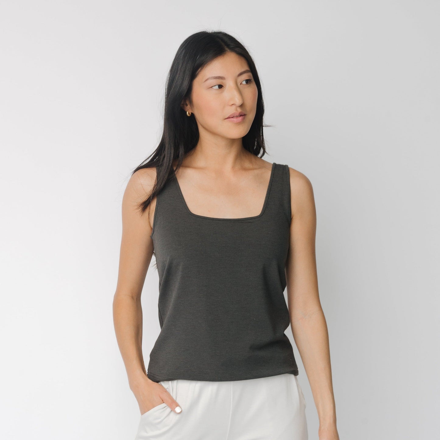 Women's Brushed Bamboo Square Neck Tank - Wholesale