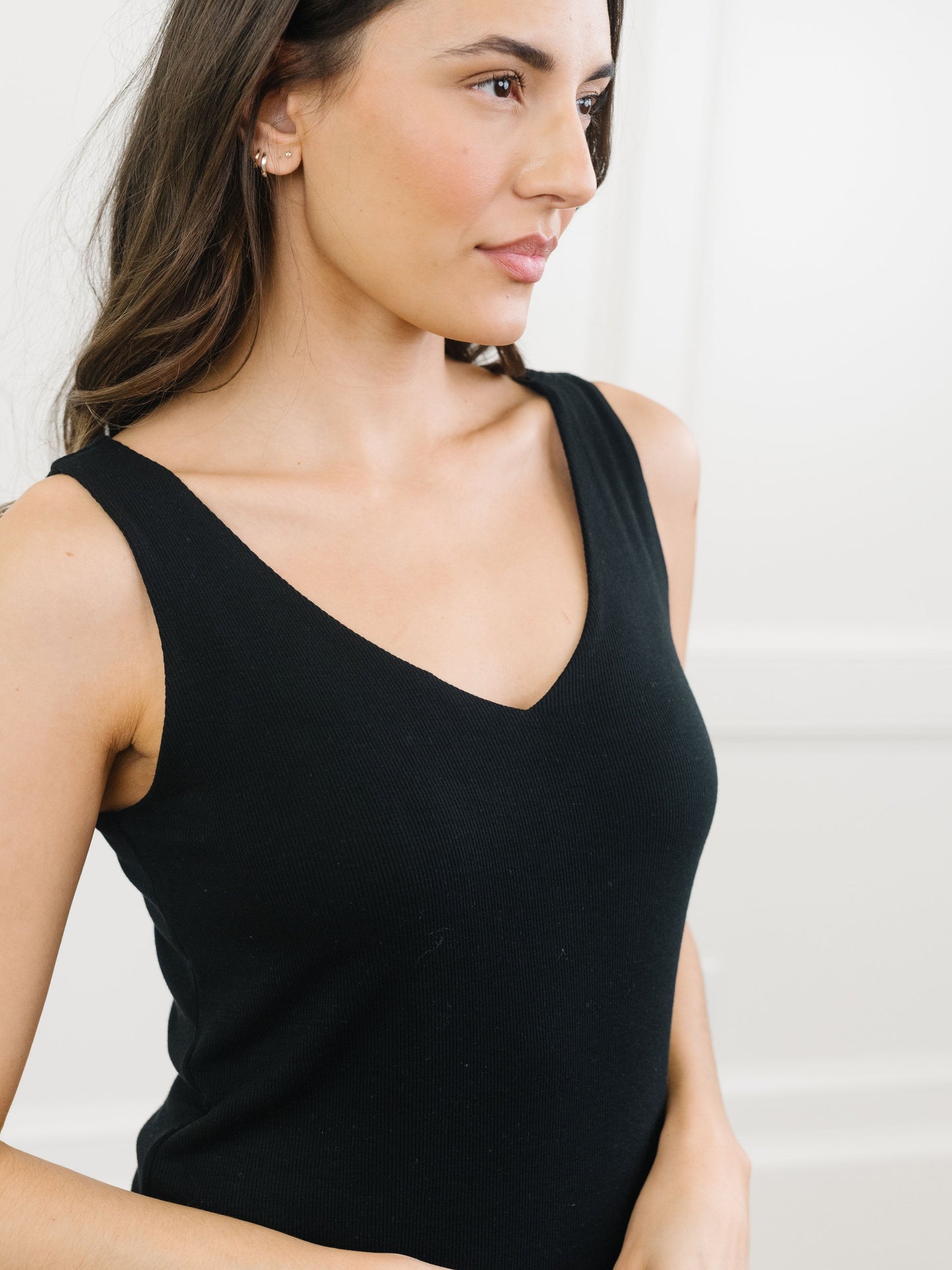 Women's Bamboo Rib-Knit V-Neck Tank Lounge Dress - Wholesale