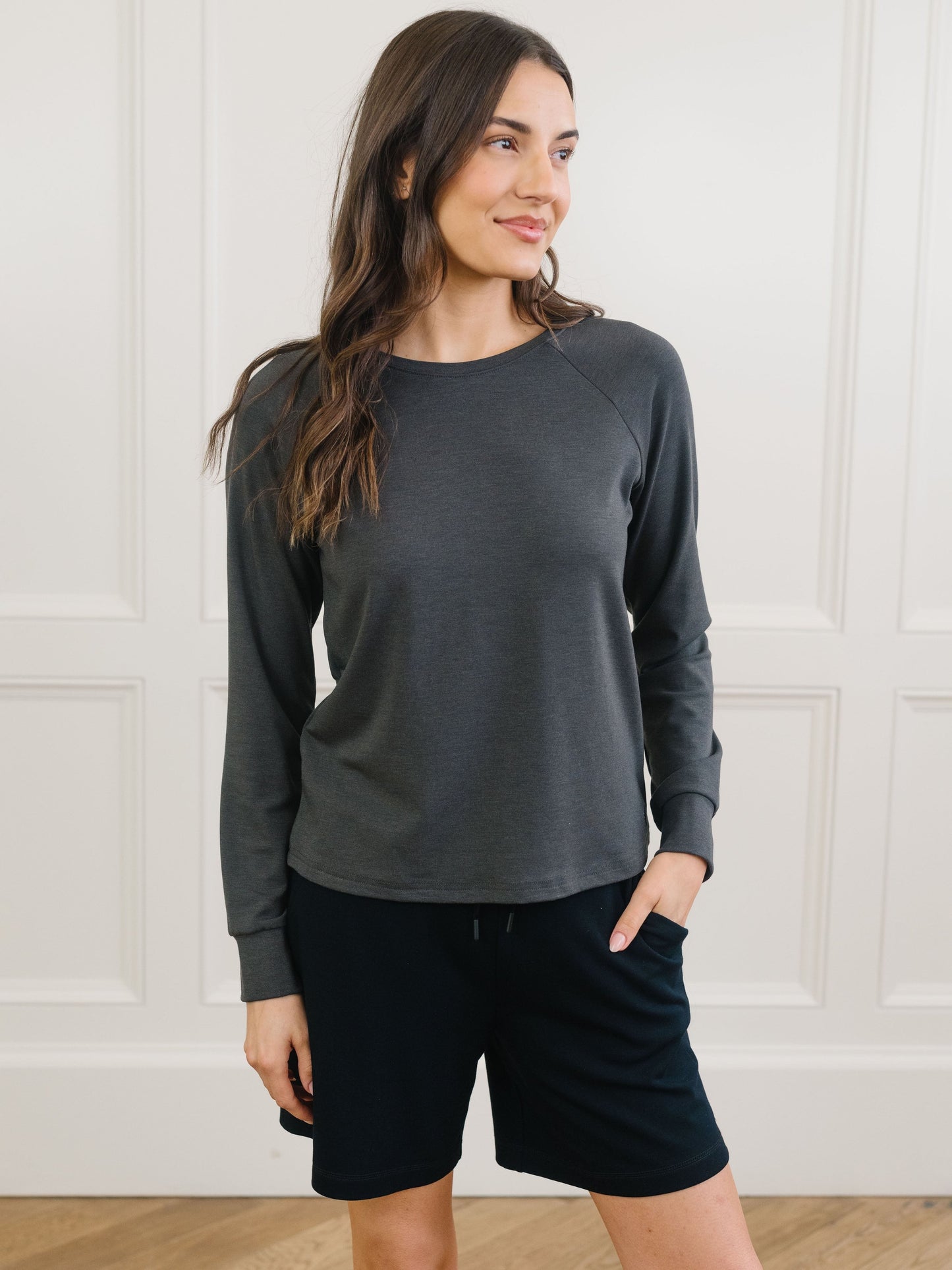 Women's Brushed Bamboo Pullover Crew - Wholesale