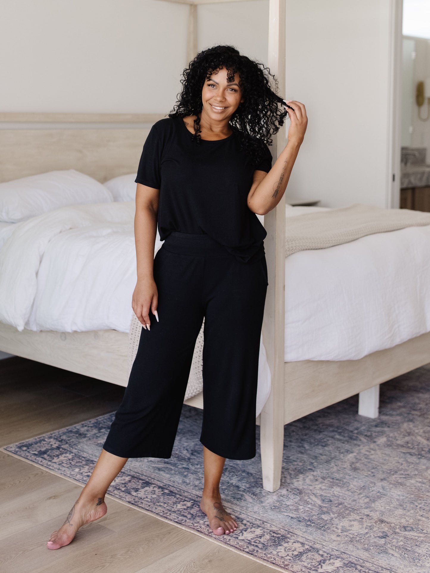 Women's Bamboo Rib-Knit Lounge Capri - Wholesale