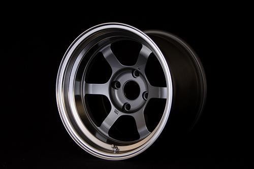 Volk Racing TE37V Gunmetal Gray w/ Machined Lip 16x8.5 | 4x114.3 (WVDVK-06BG)