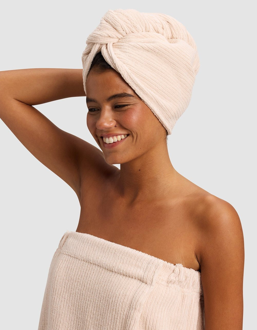 Ribbed Terry Hair Towel