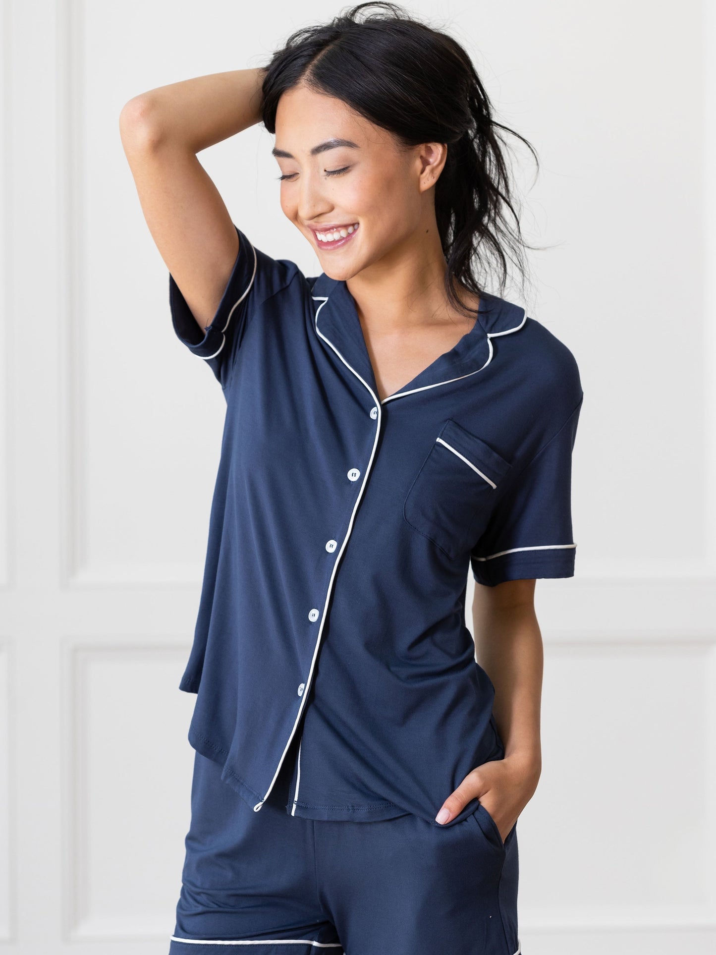 Women's Bamboo Stretch-Knit Short Sleeve Pajama Top - Wholesale