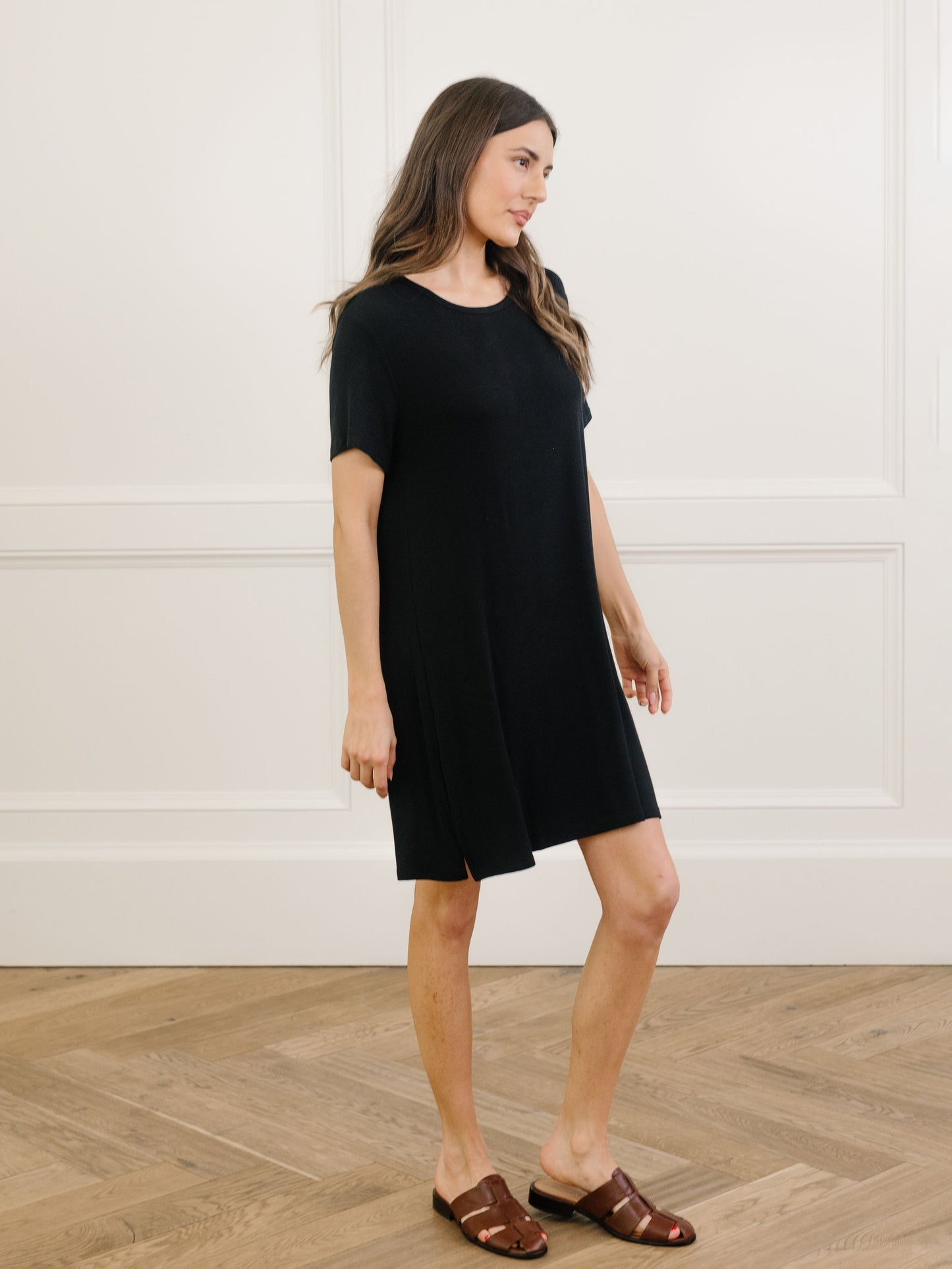 Women's Bamboo Rib-Knit Boyfriend Sleep Dress - Wholesale