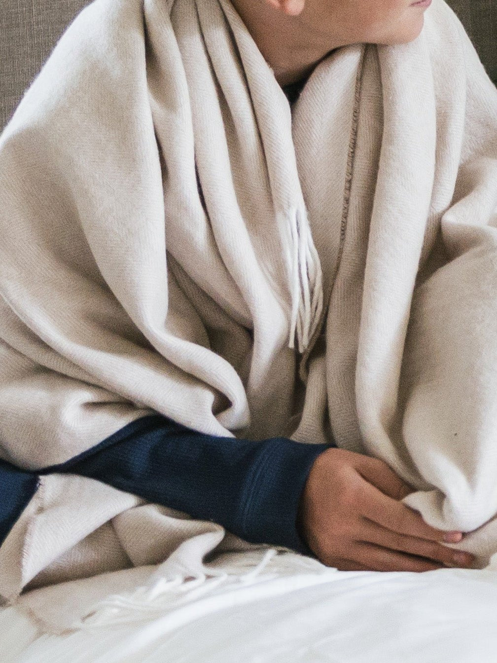 Bamboo Herringbone Tassel Throw - Wholesale